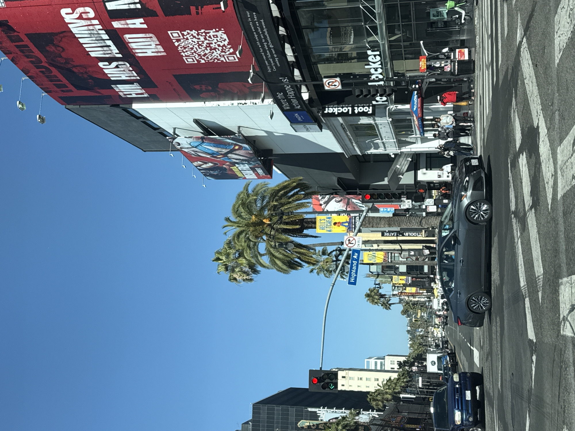Spider-Man performers spotted at Hollywood Boulevard intersection