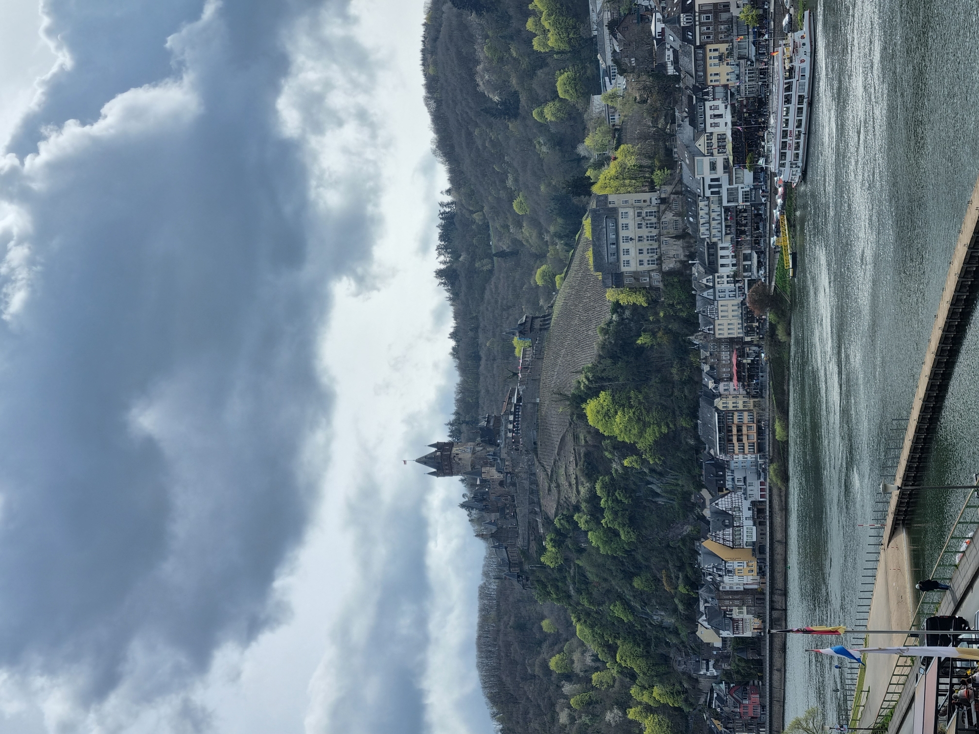 Tourist documents typical sightseeing day in historic Cochem, Germany