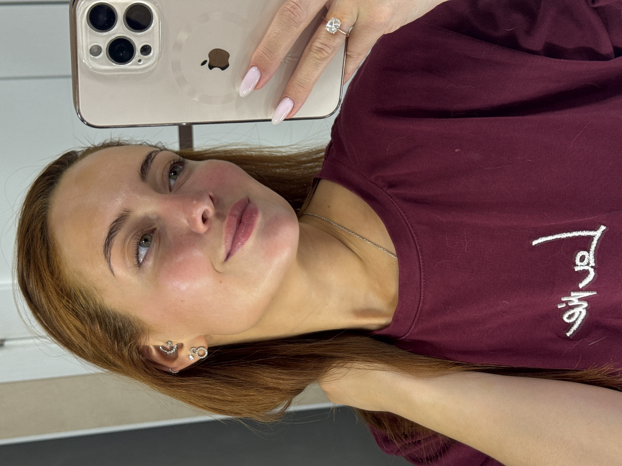 Woman takes selfies in Chaikovsky, Russia