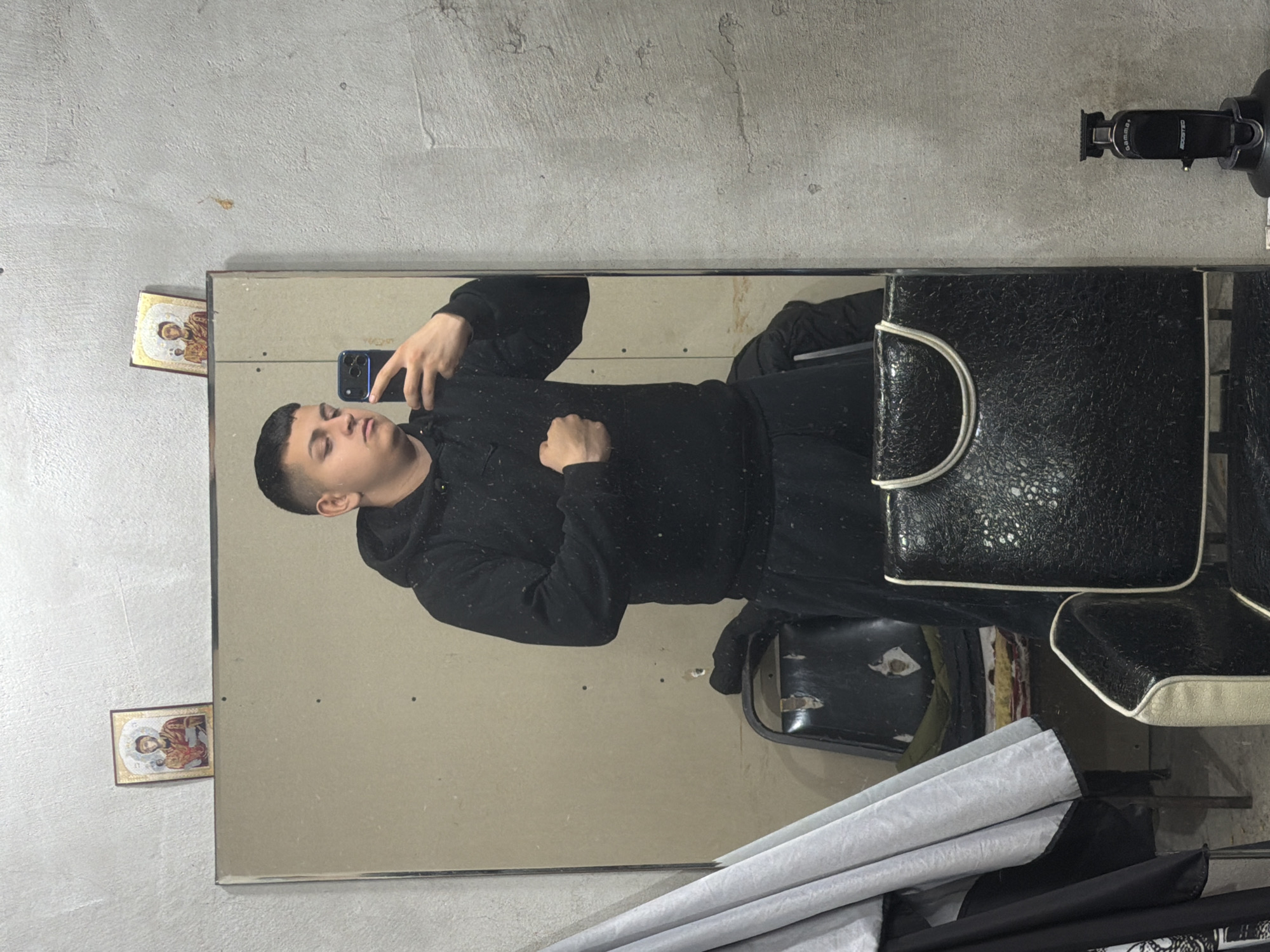 Spring day moments captured in Bulgarian village barbershop, street