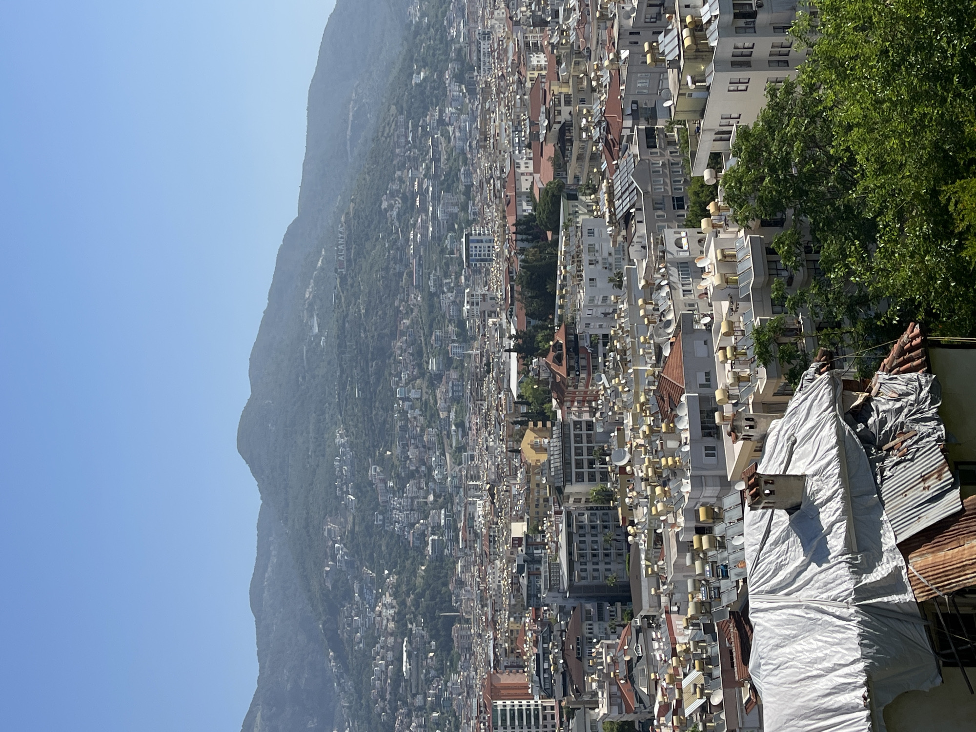 Morning aerial view captured of Alanya, Turkey coastal city