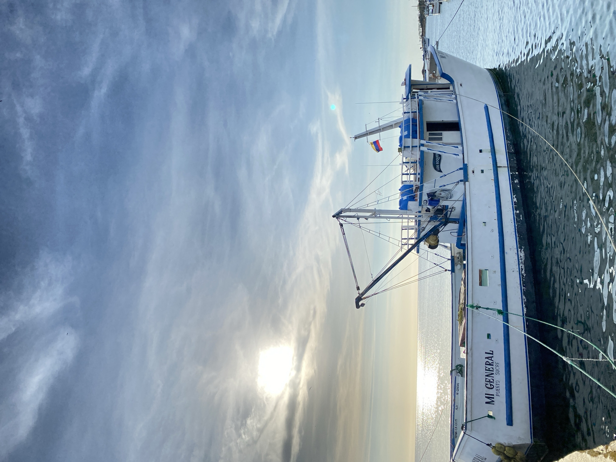 Fishing vessel 'MI GENERAL' docked at Juan Griego harbor