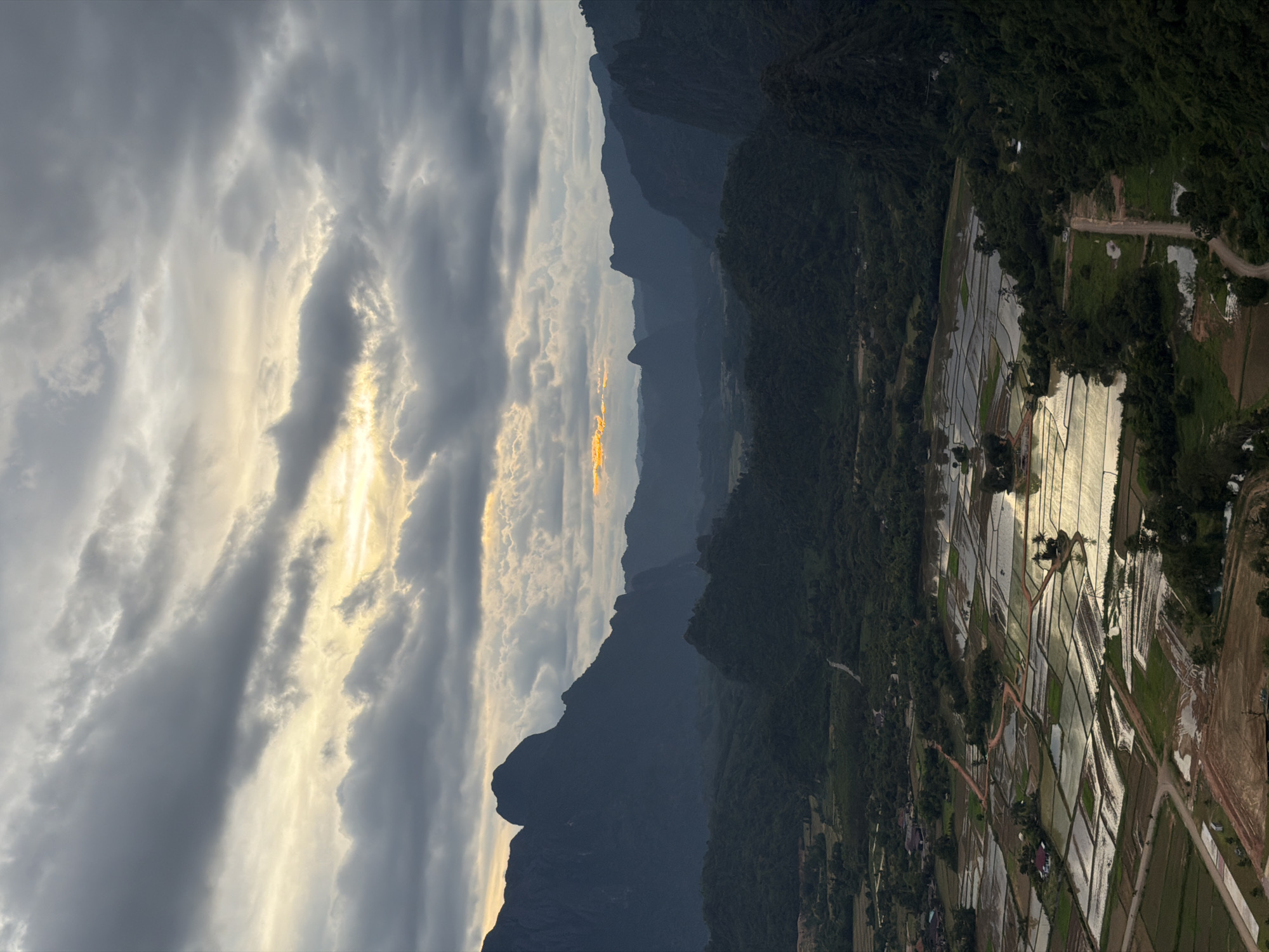 Vang Vieng's karst peaks from the air and up close