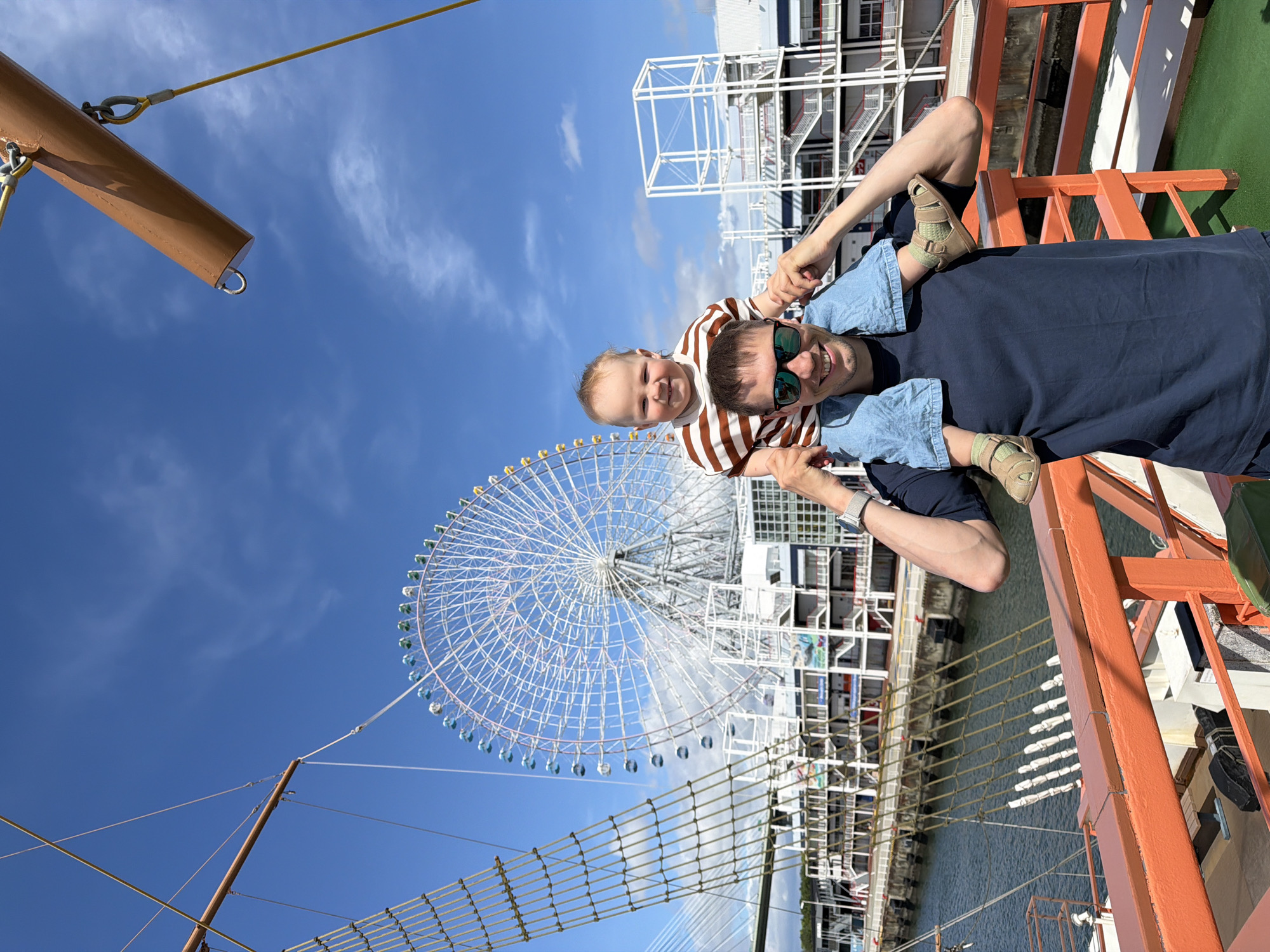 Morning leisure activities captured at Osaka waterfront district