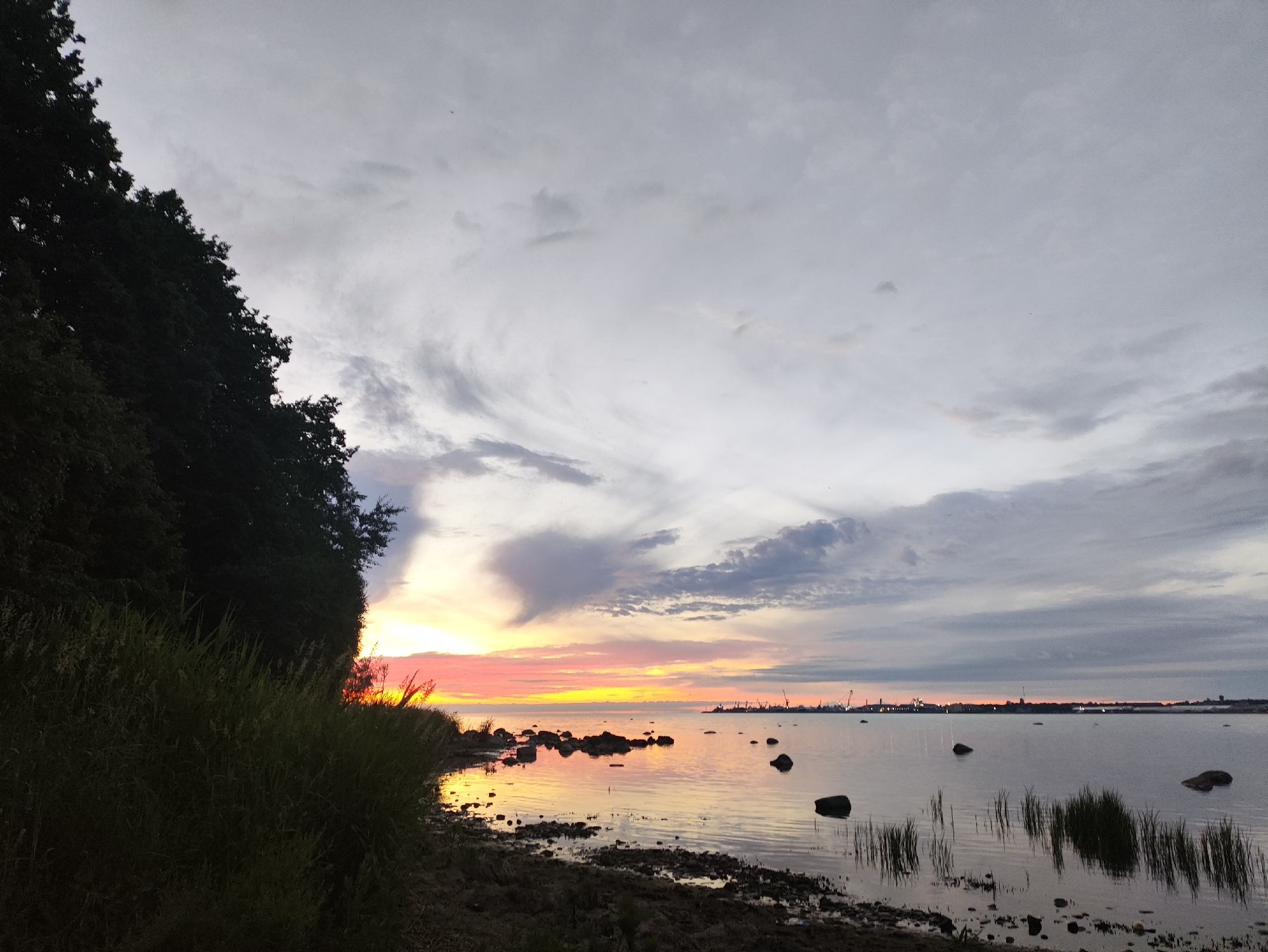 Baltic dusk along the Tallinn shore, midsummer evening