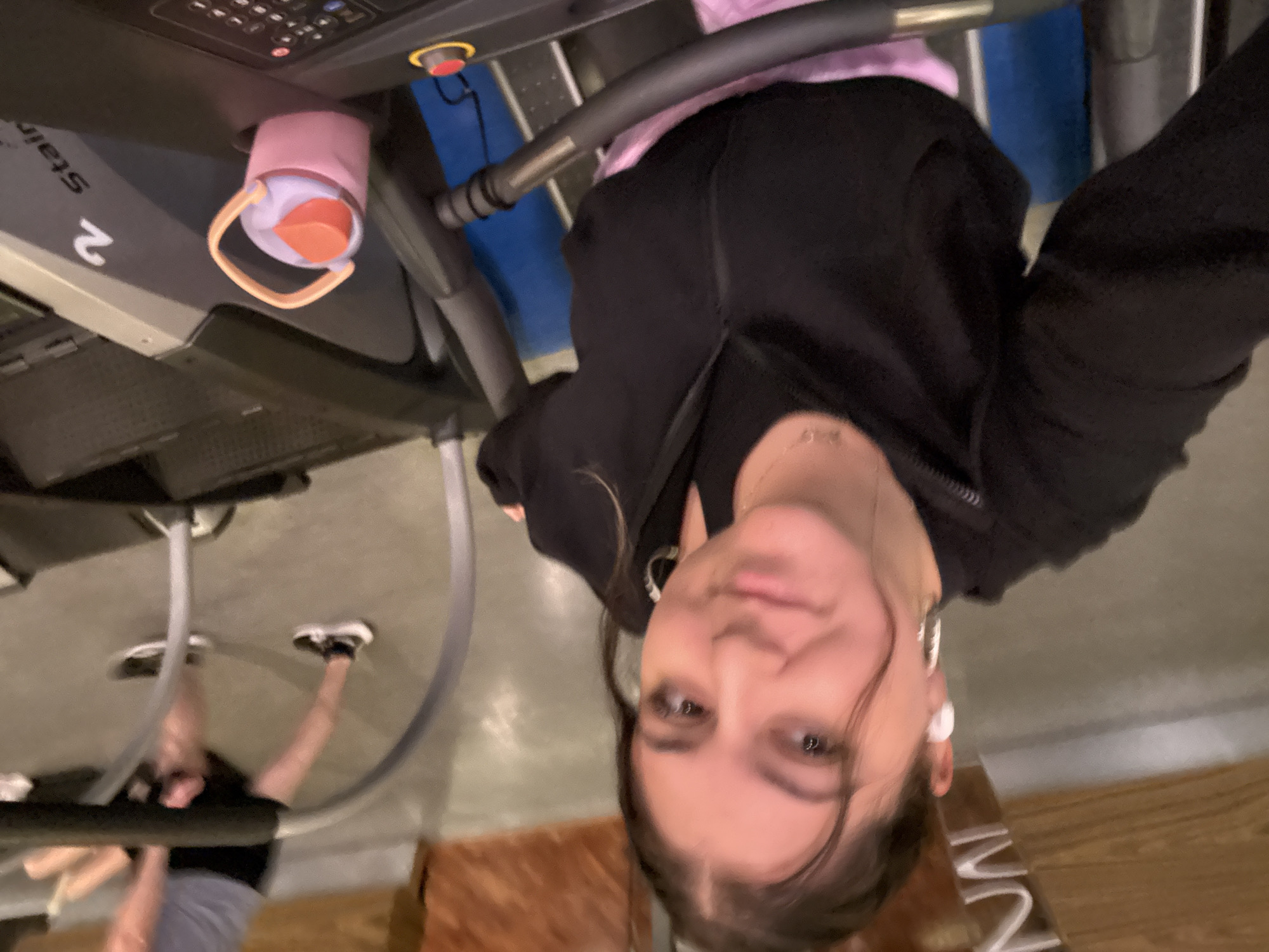 Woman takes late-night selfie at Mexico City gym