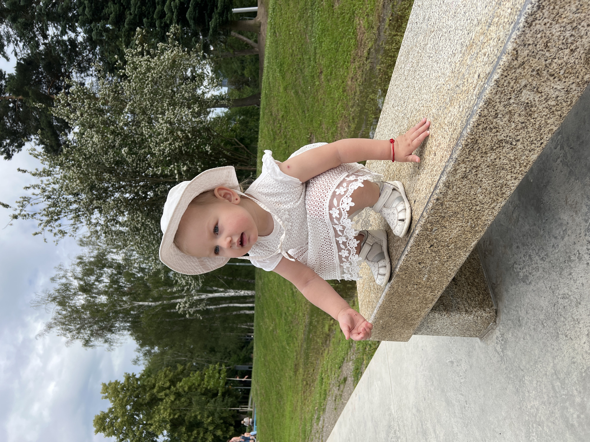 Afternoon park outing with a toddler in Pilsen, Czechia