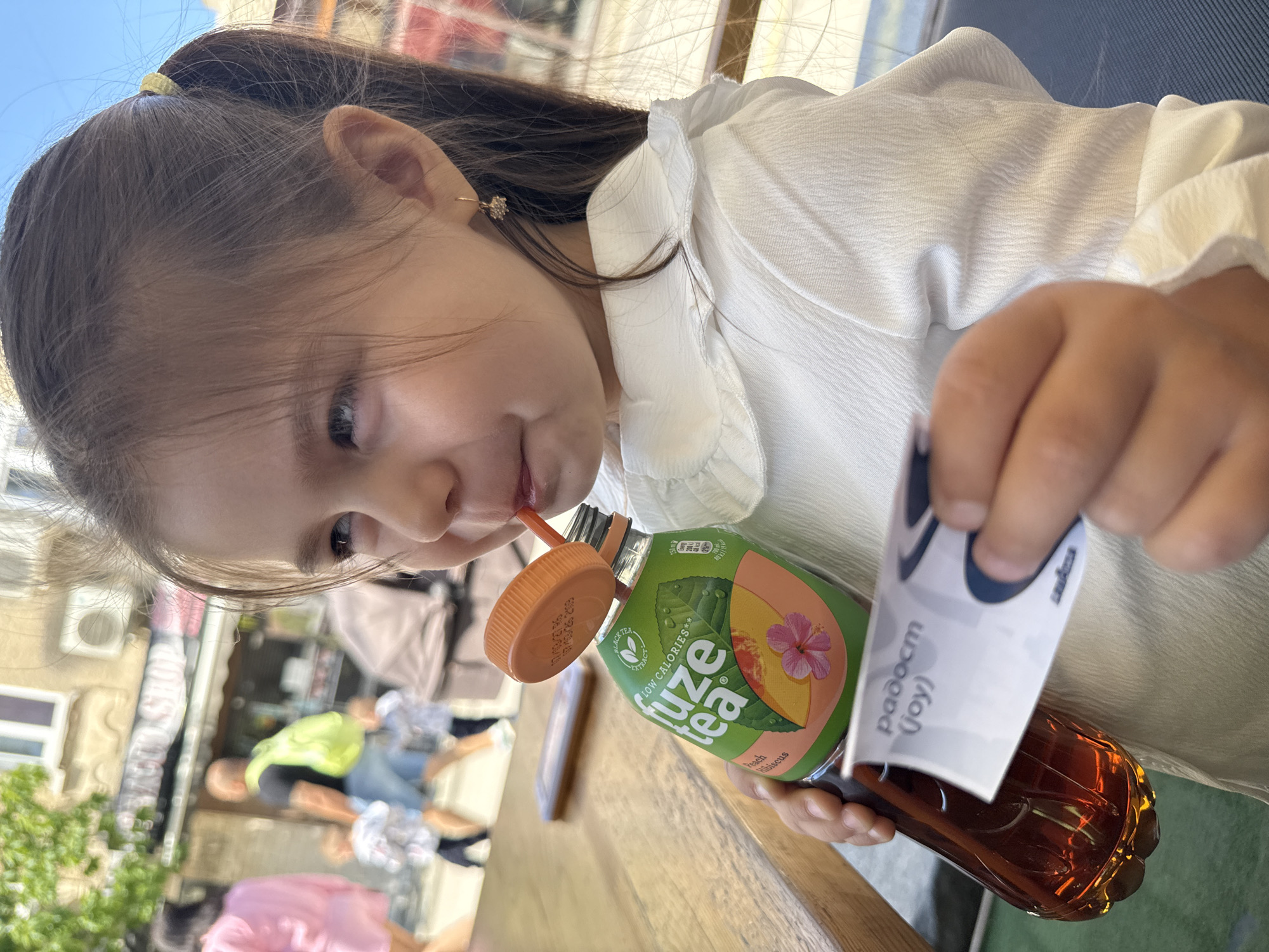 Young girl's morning outing documented in Sandanski, Bulgaria