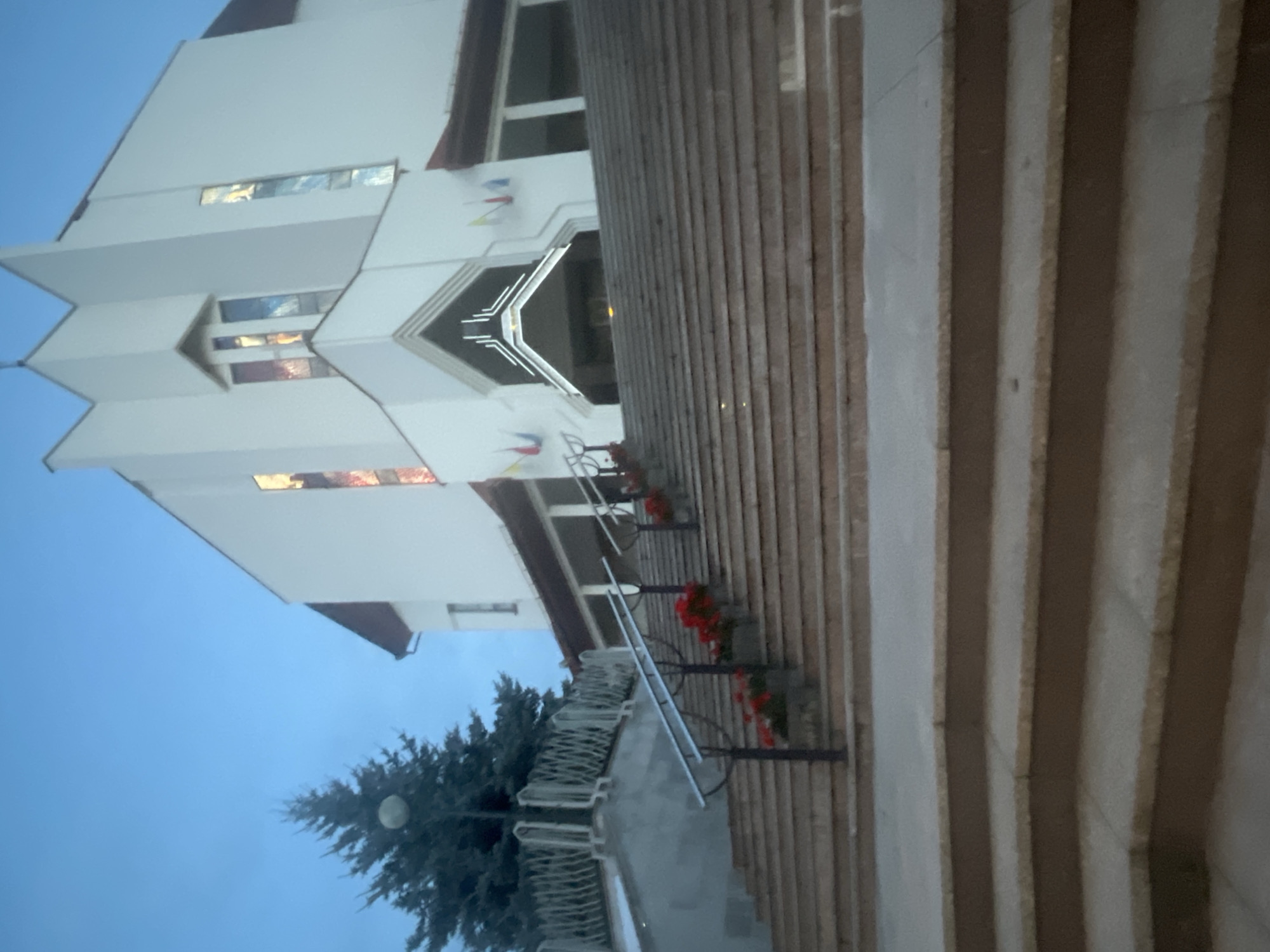 Białystok at dusk: churches, park paths, and city lights