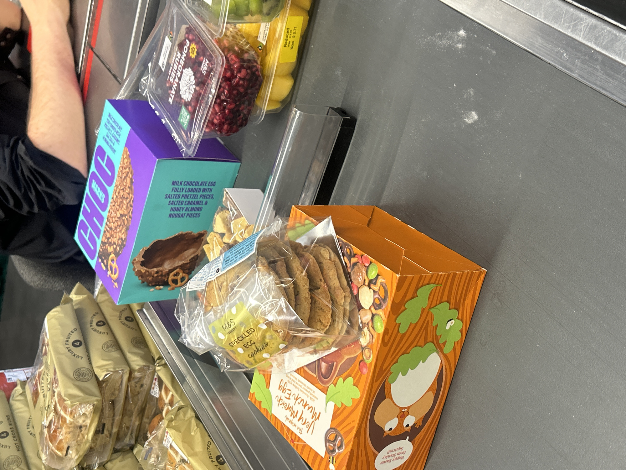Grocery shopping checkout observed at Chippenham supermarket