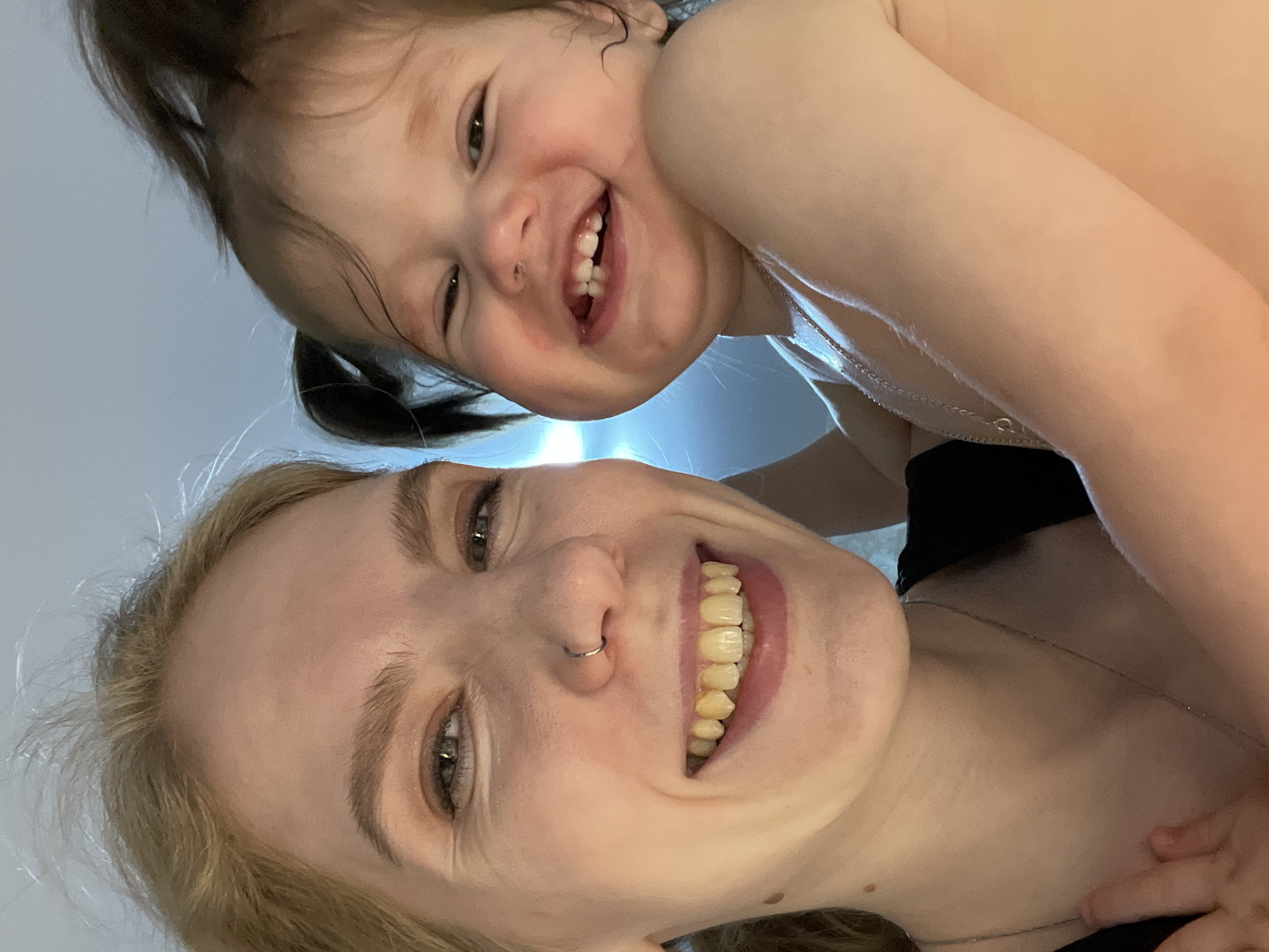 Mother and child selfie captured in Izhevsk home