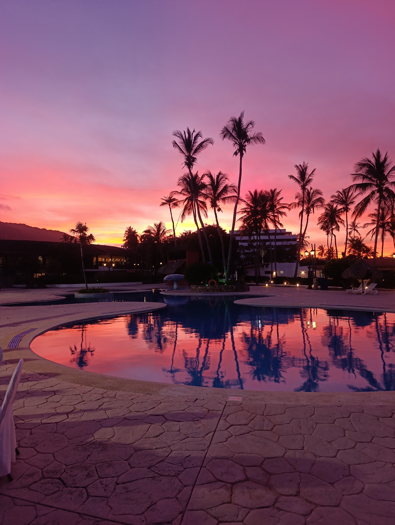 Evening resort scenes captured at Playa El Agua, Venezuela