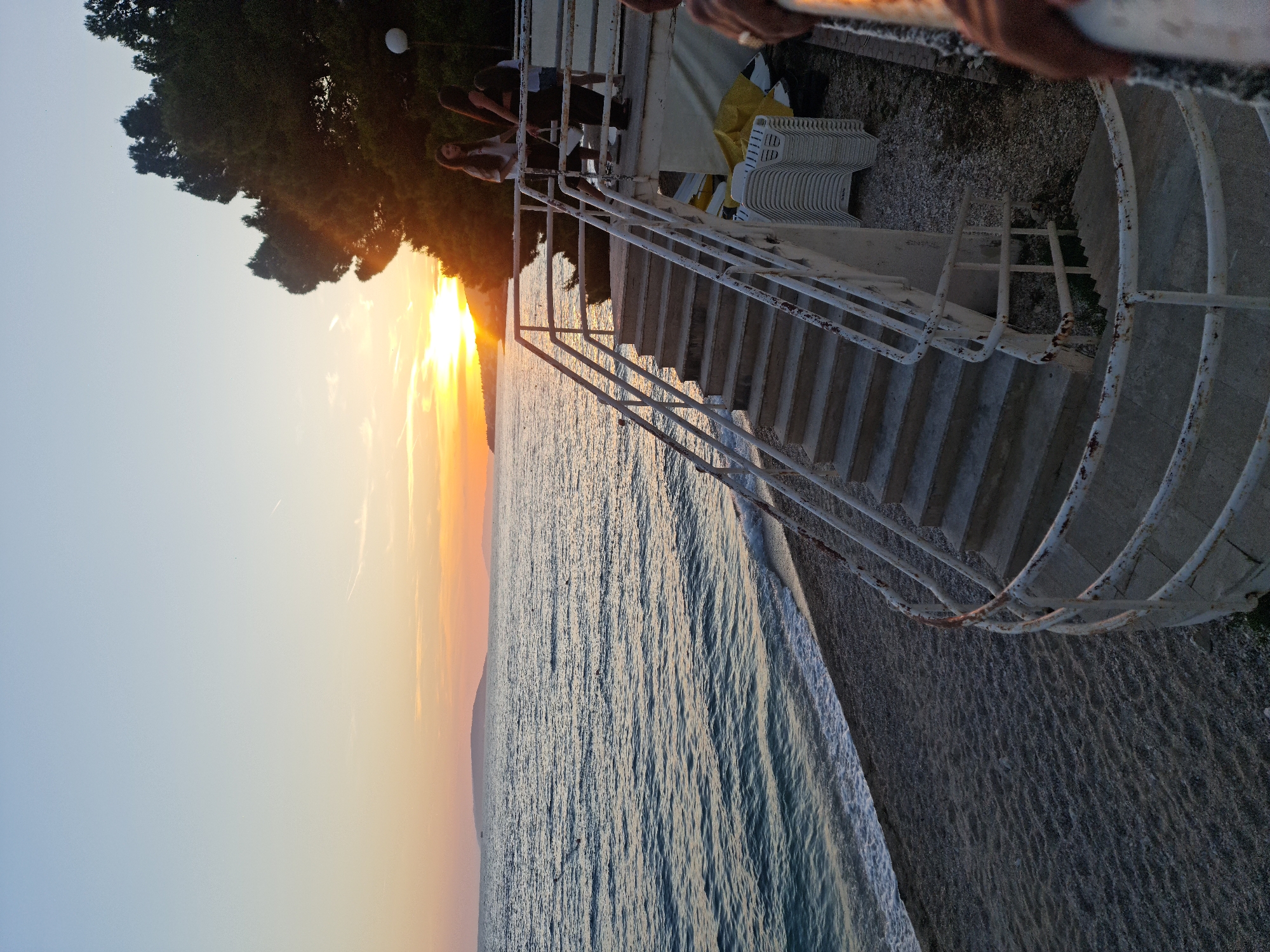Sunset evening along the Adriatic coast in Općina Gradac