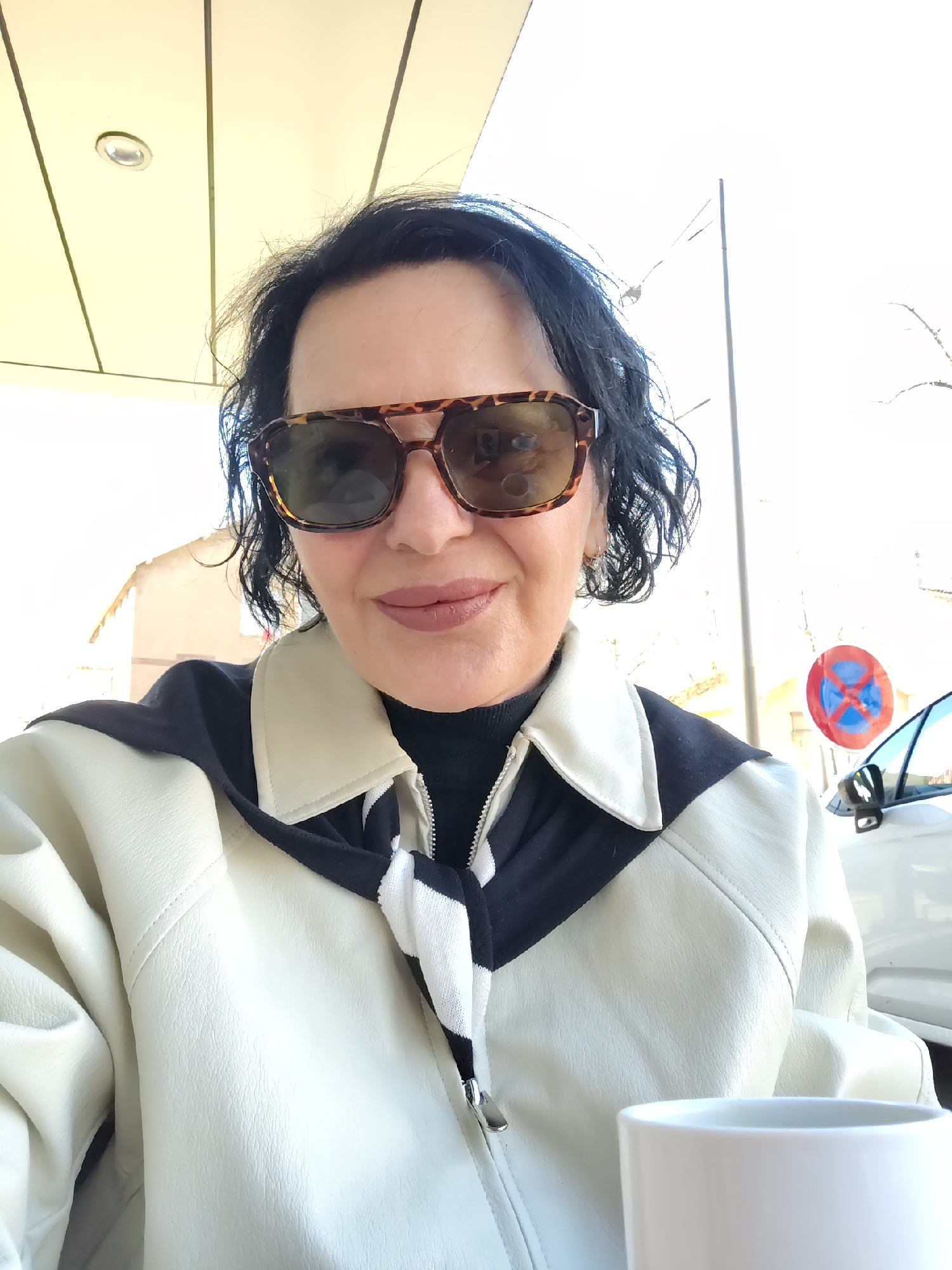 Woman Takes Selfie Outdoors in Strasbourg