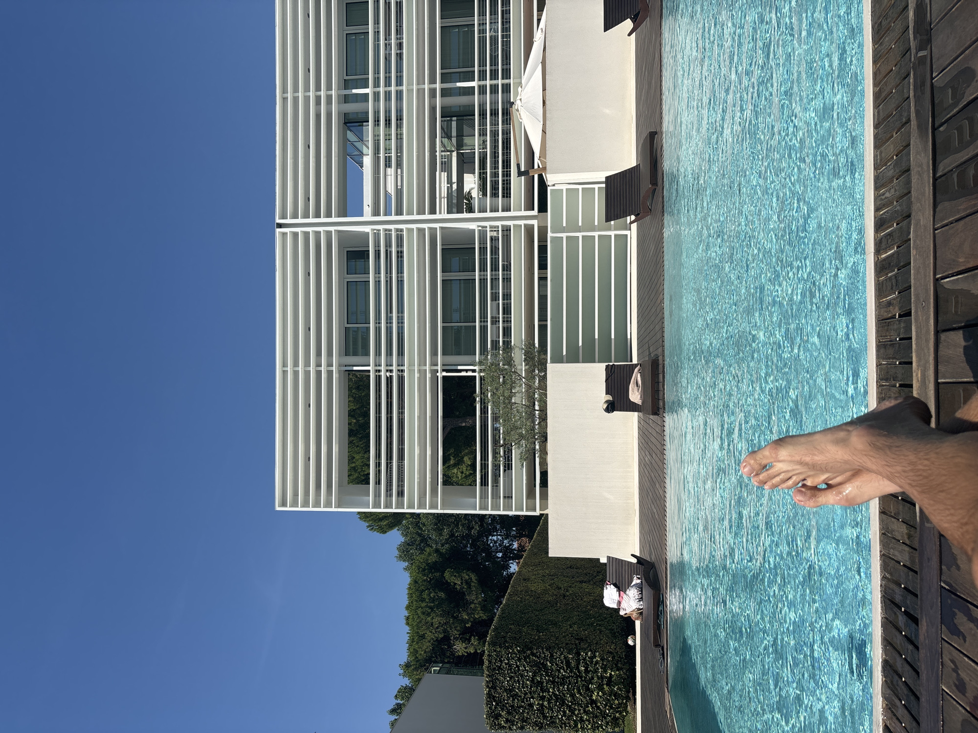 Relaxing poolside at a Jesolo resort on a sunny morning