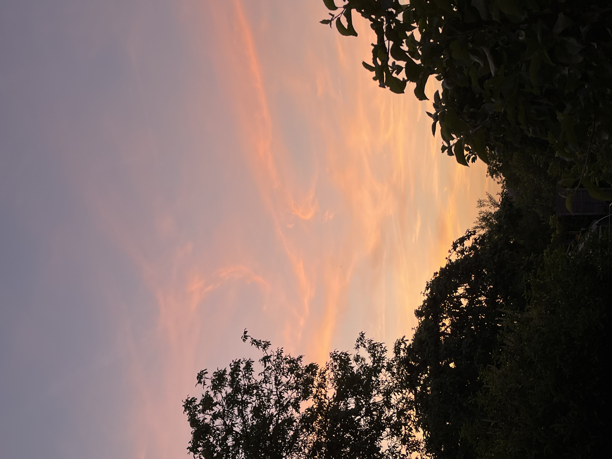 Colorful twilight sky observed over Mondercange, Luxembourg