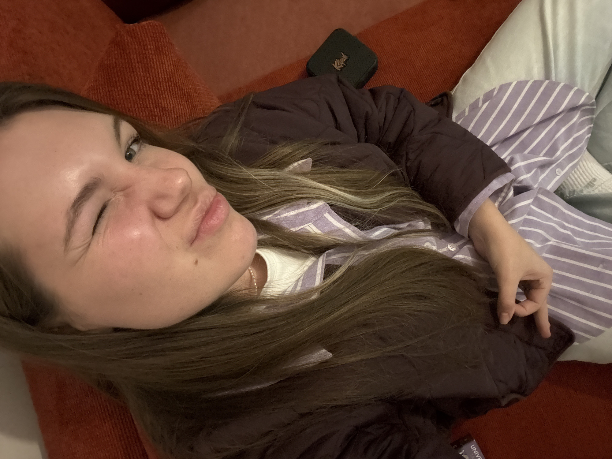 Young woman documents evening moments in Belgrade suburb