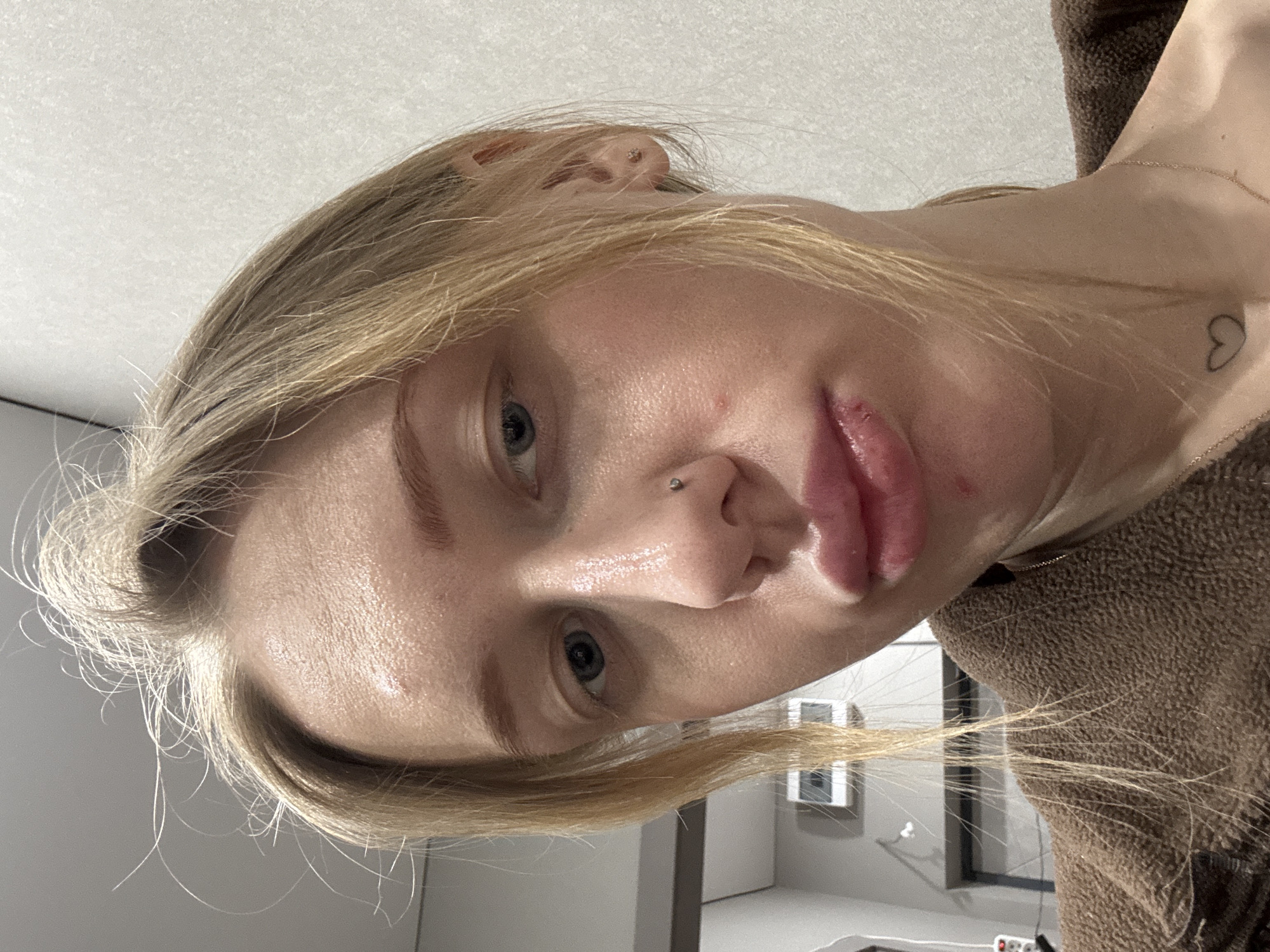 Woman takes selfies in Novoaleksandrovka, Russia