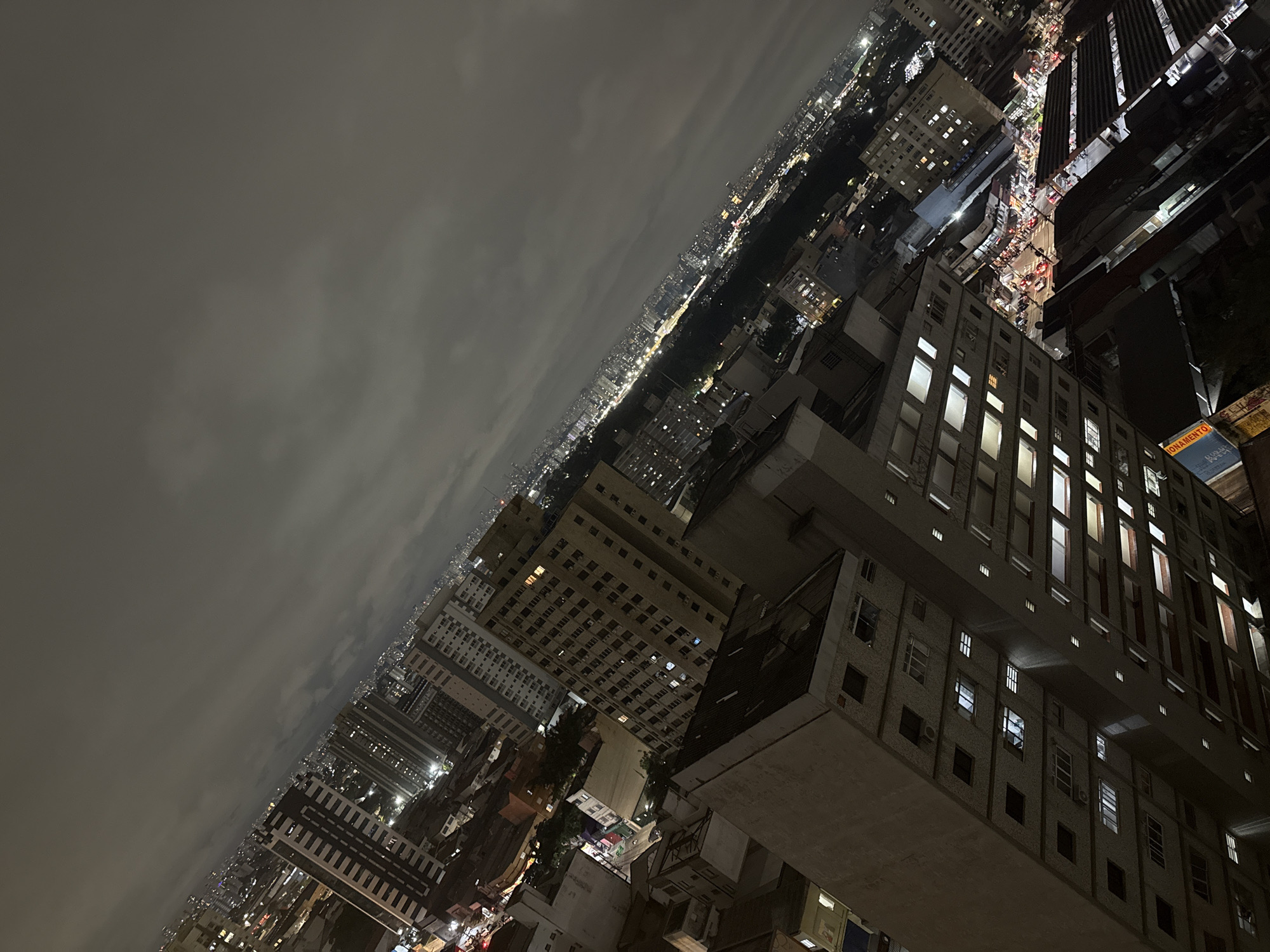 Nighttime aerial views document São Paulo cityscape over 25 minutes