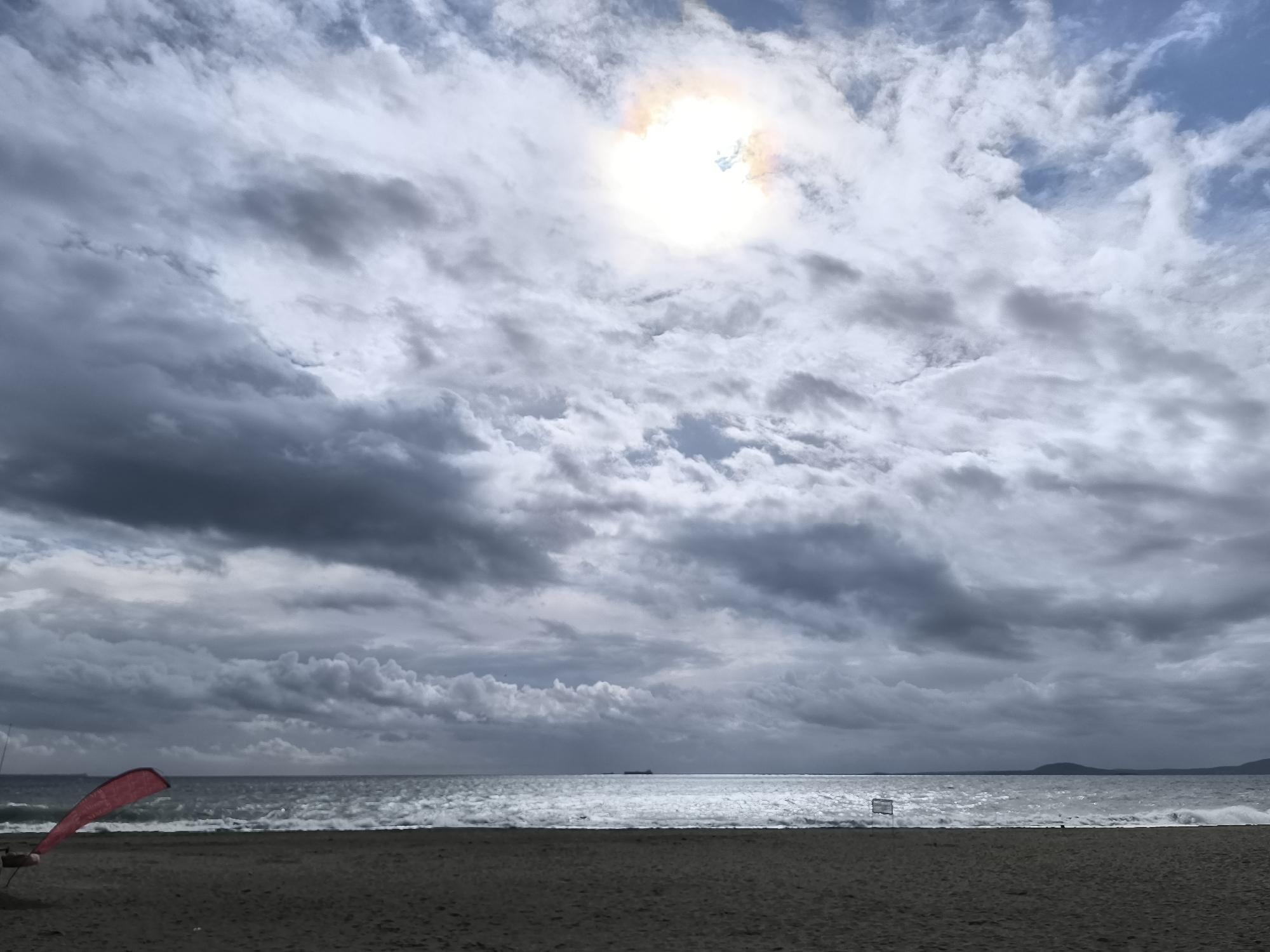 Morning beach scenes documented in Burgas, Bulgaria