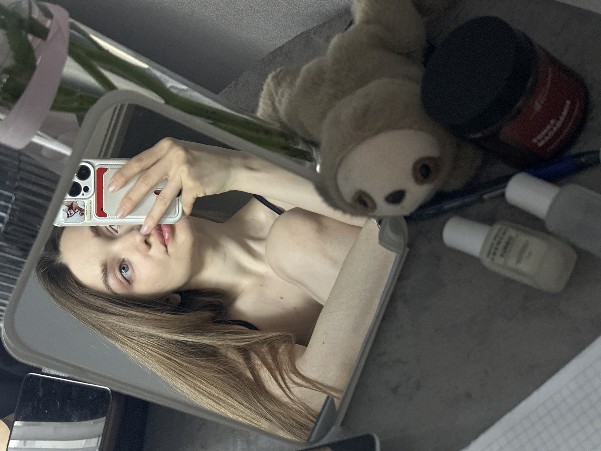 Woman Takes Mirror Selfie in Kazan, Russia