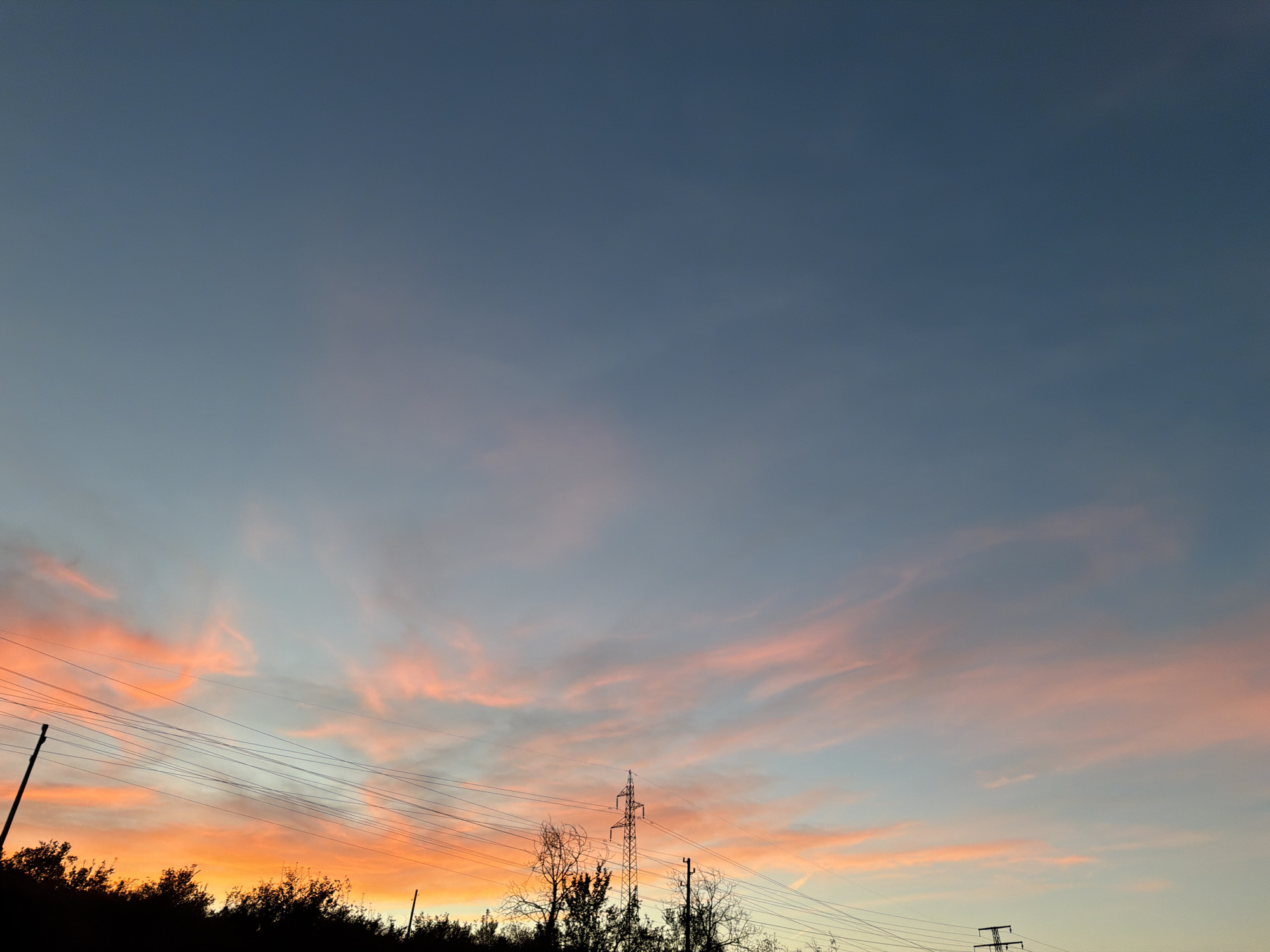 Scenic sunset sky observed over Lovech, Bulgaria