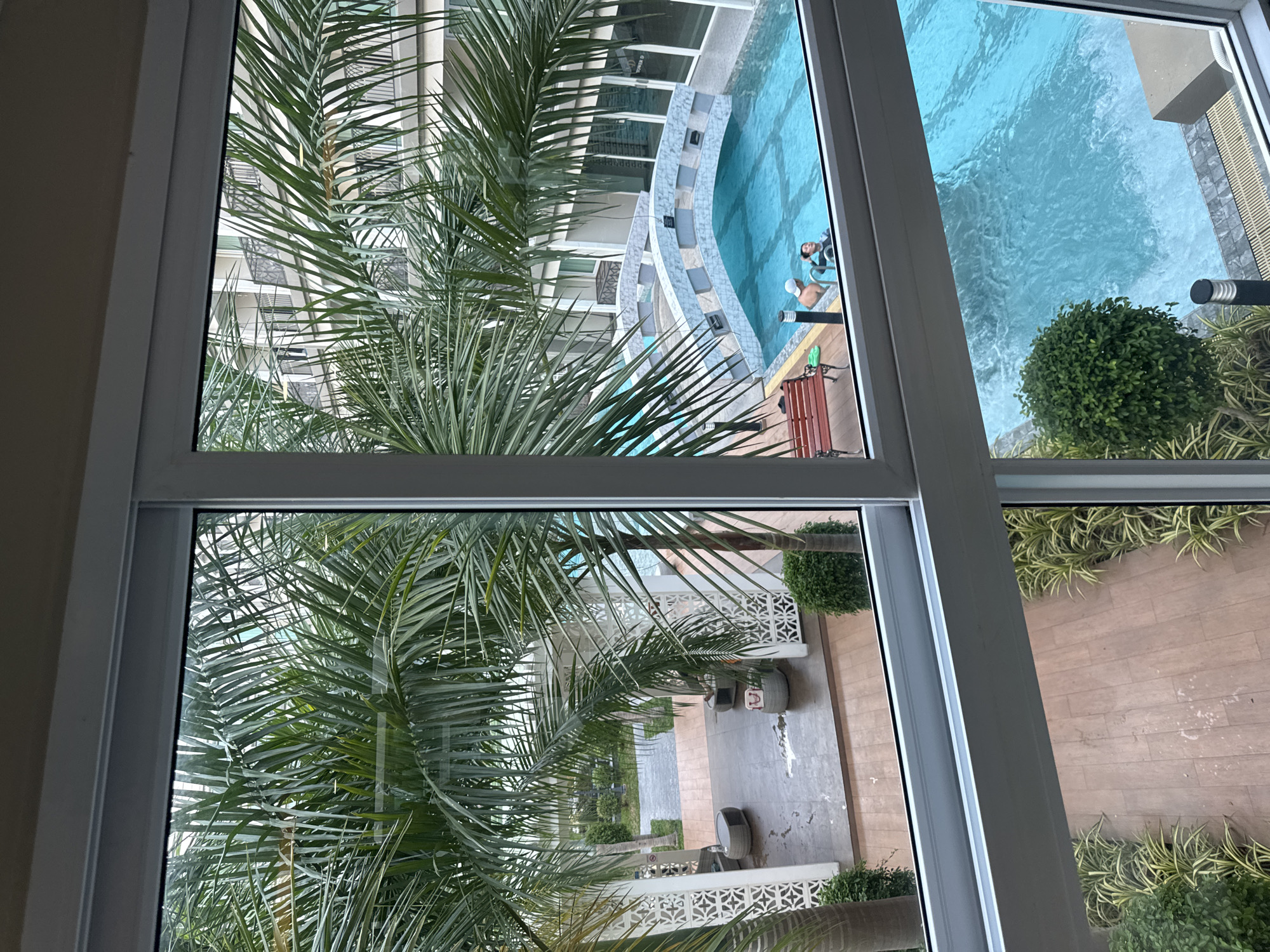 Pattaya residential area with pool activity observed Sunday morning