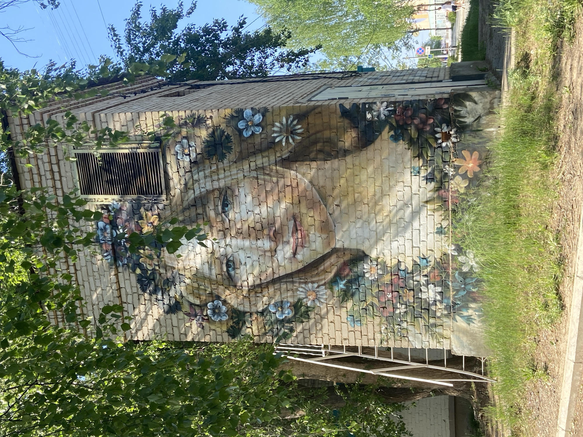Everyday moments captured in Chaikovsky: street art and baby feeding