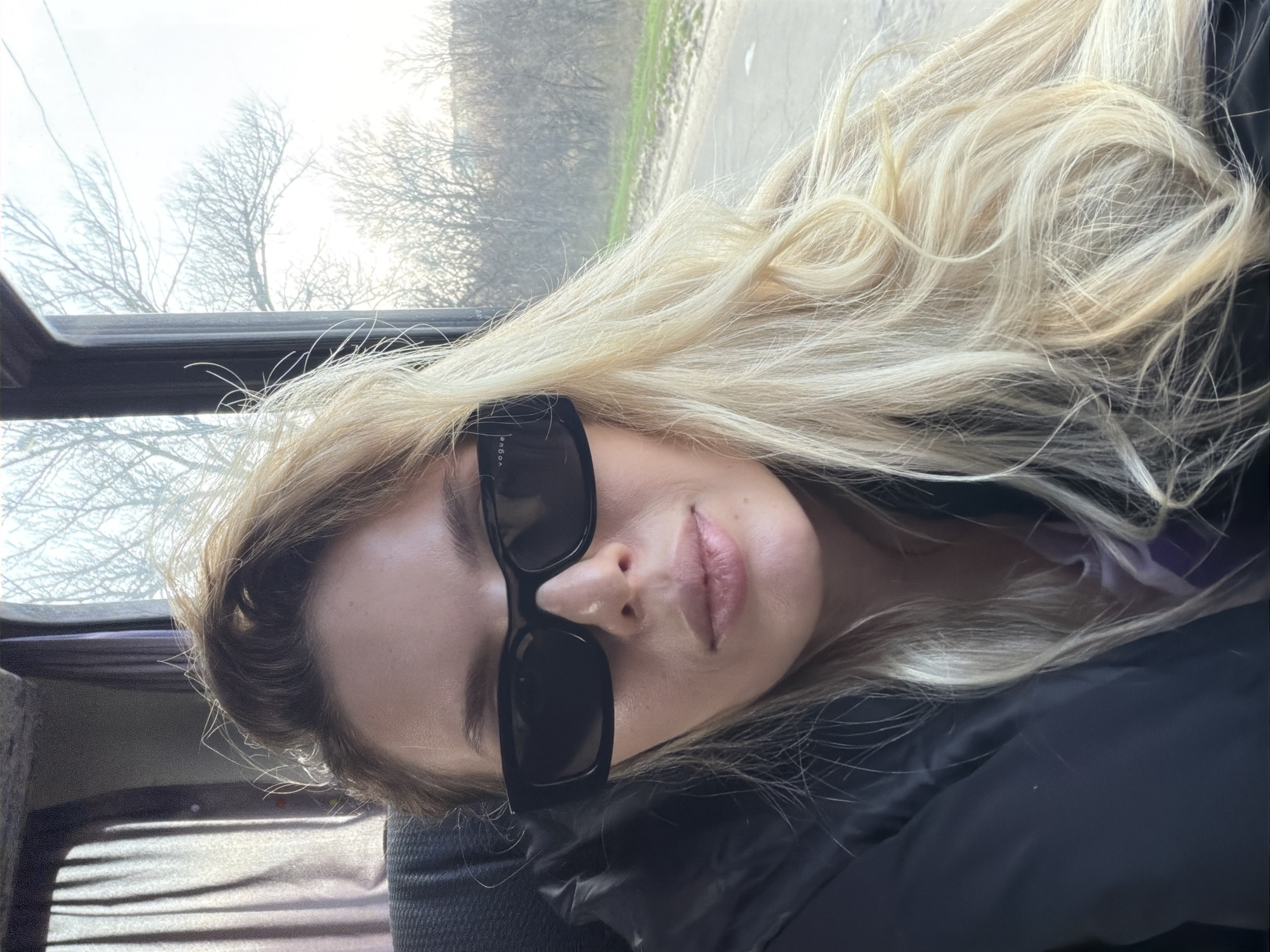Woman photographed in vehicle in Kamianske, Ukraine