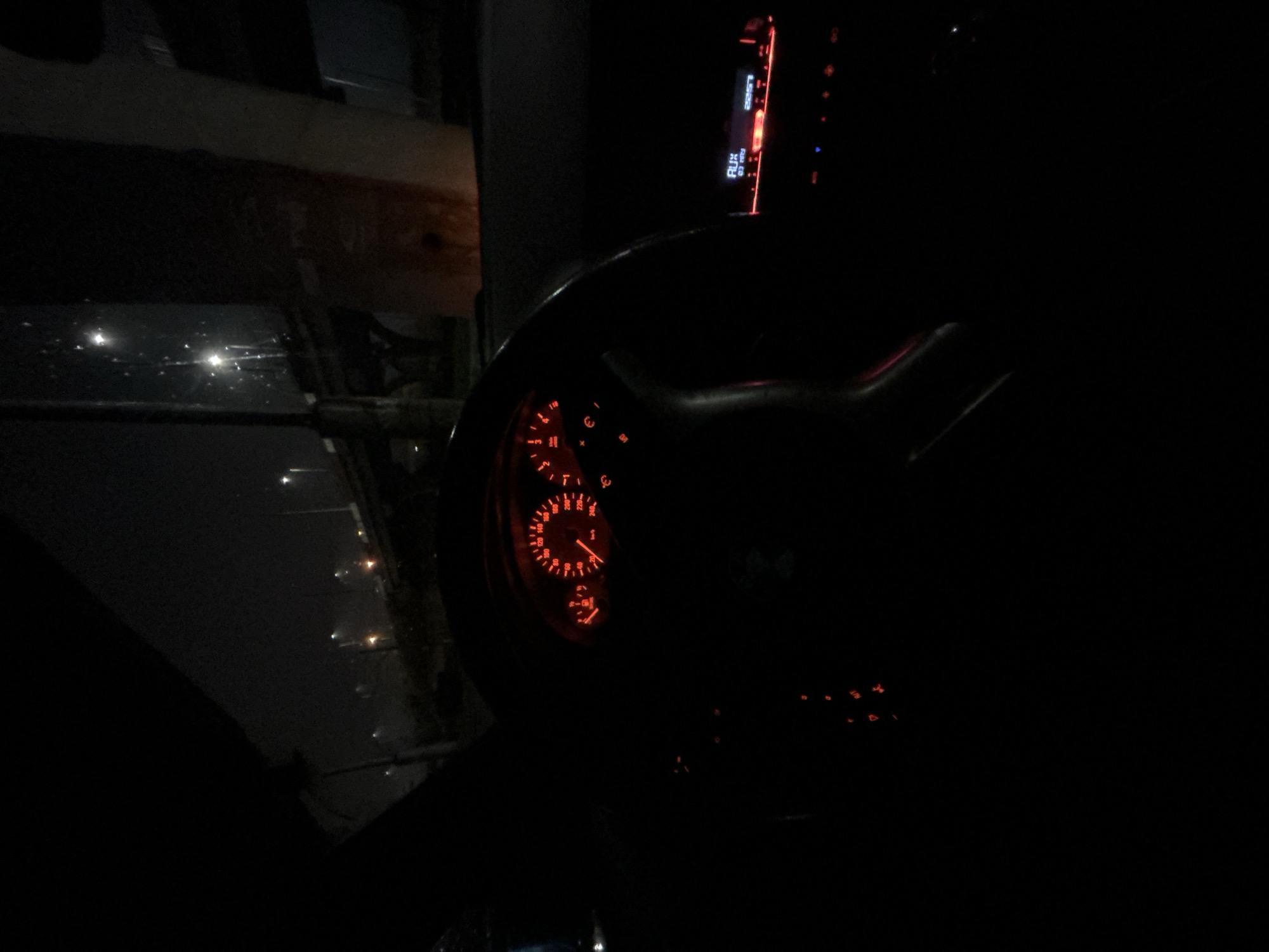Night driving captured in Vratsa, Bulgaria dashboard view