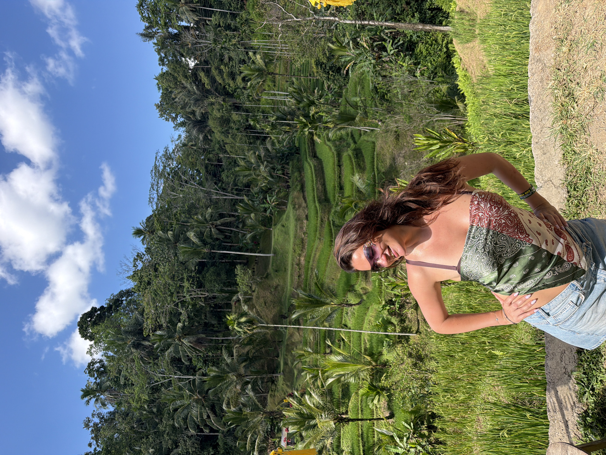 Tourist photoshoot at Bali's famous Tegallalang Rice Terraces