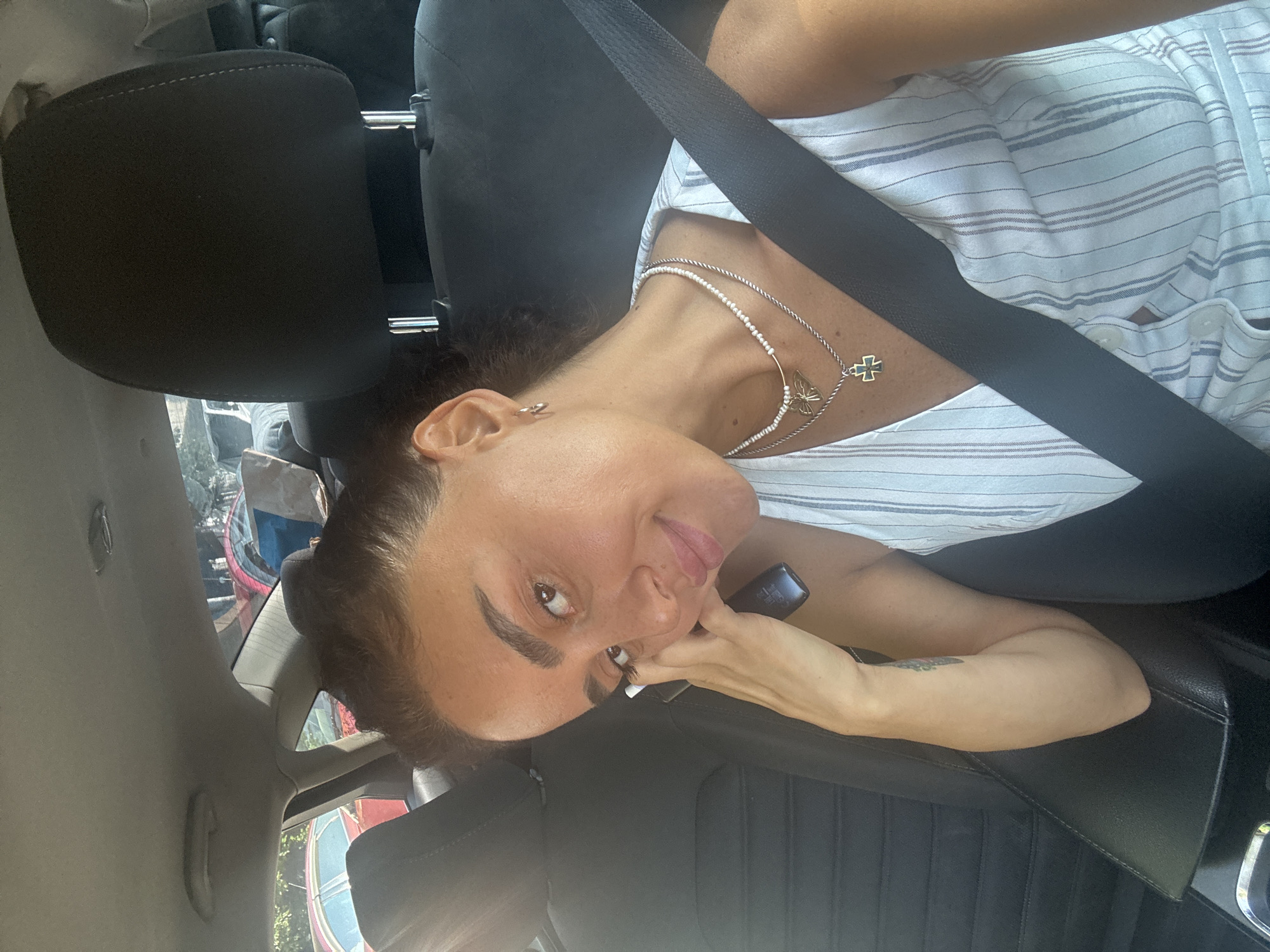 Selfie series inside a car in Tbilisi