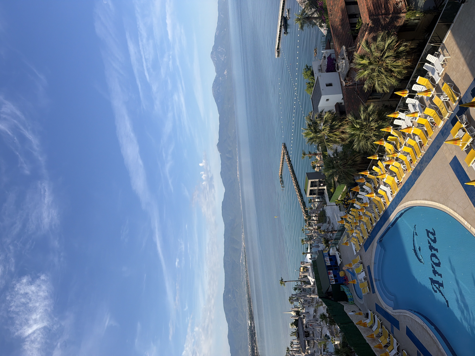 Clear morning view captured at Turkish coastal resort