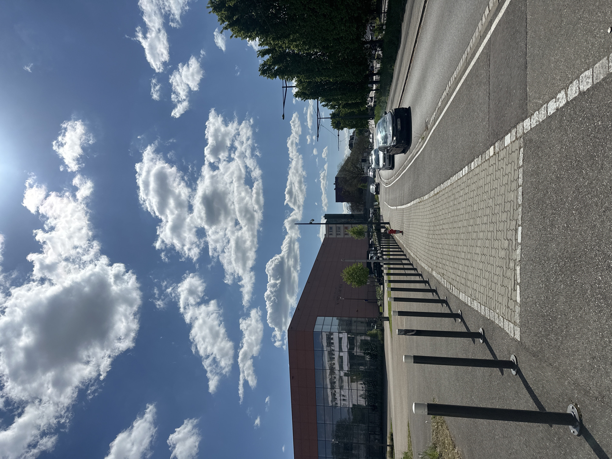 Modern angular building observed in Bischheim, France