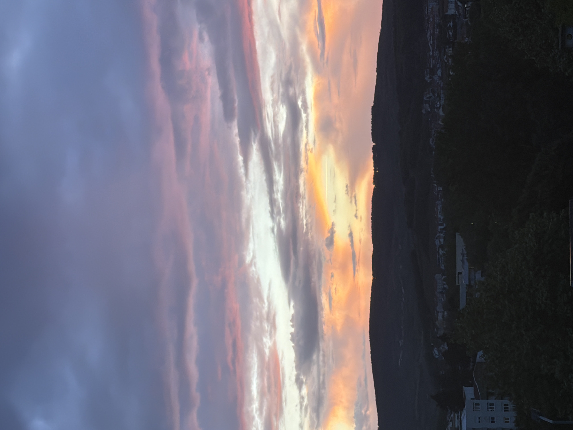 Dramatic sunset documented over Bragança, Portugal residential area