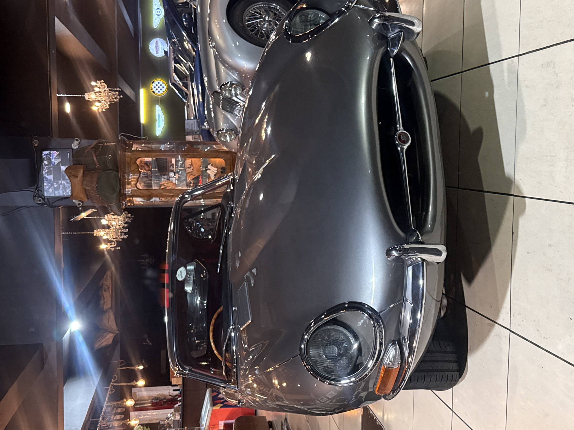 Classic car collection displayed in Cape Town showroom
