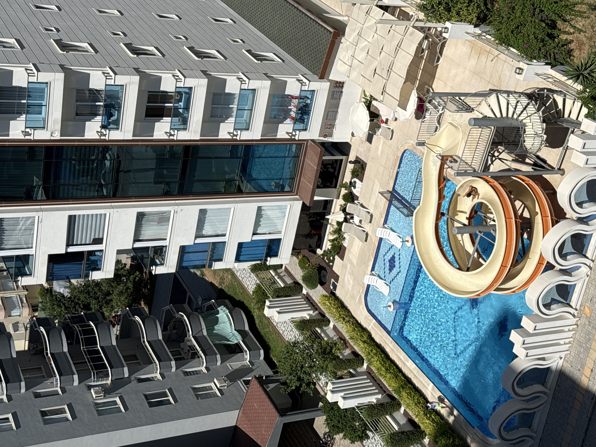 Alanya resort grounds on a bright summer morning