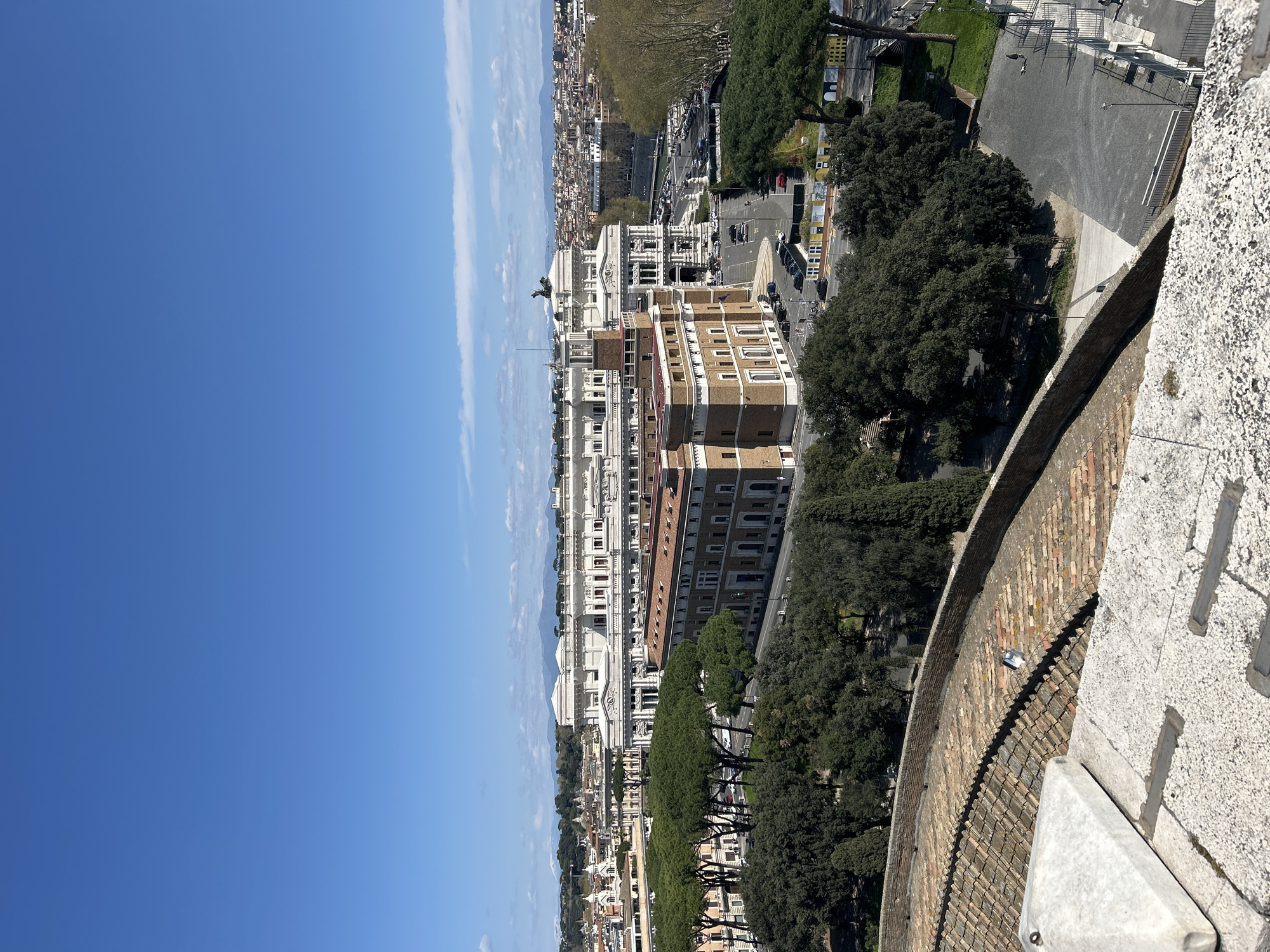 Clear skies frame panoramic views from Rome's Castel Sant'Angelo
