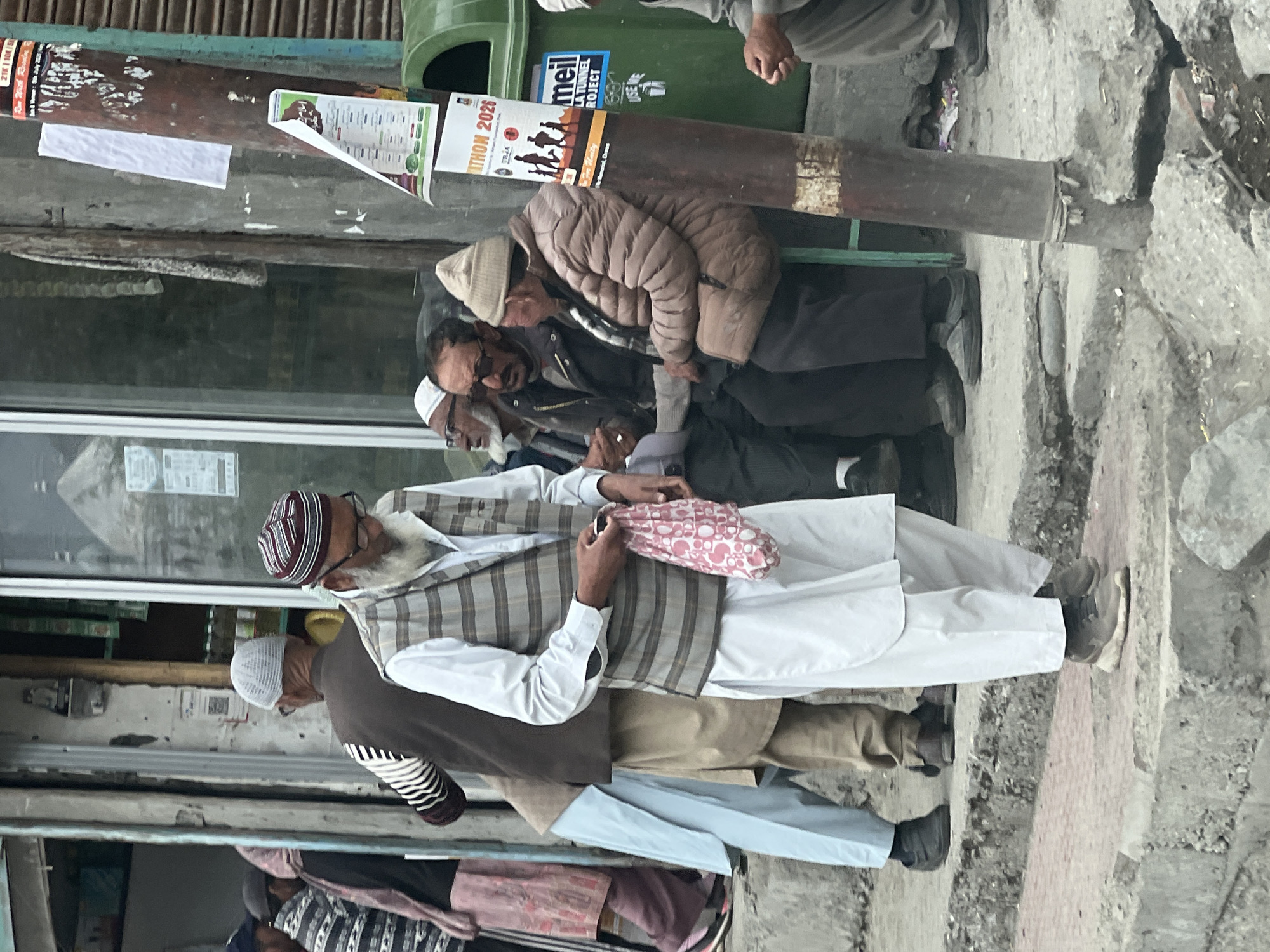 Morning street life near a Dras shop, Ladakh