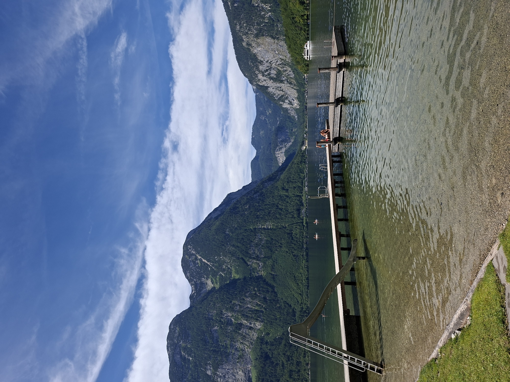 Hallstätter See lakefront and rec area on a summer morning