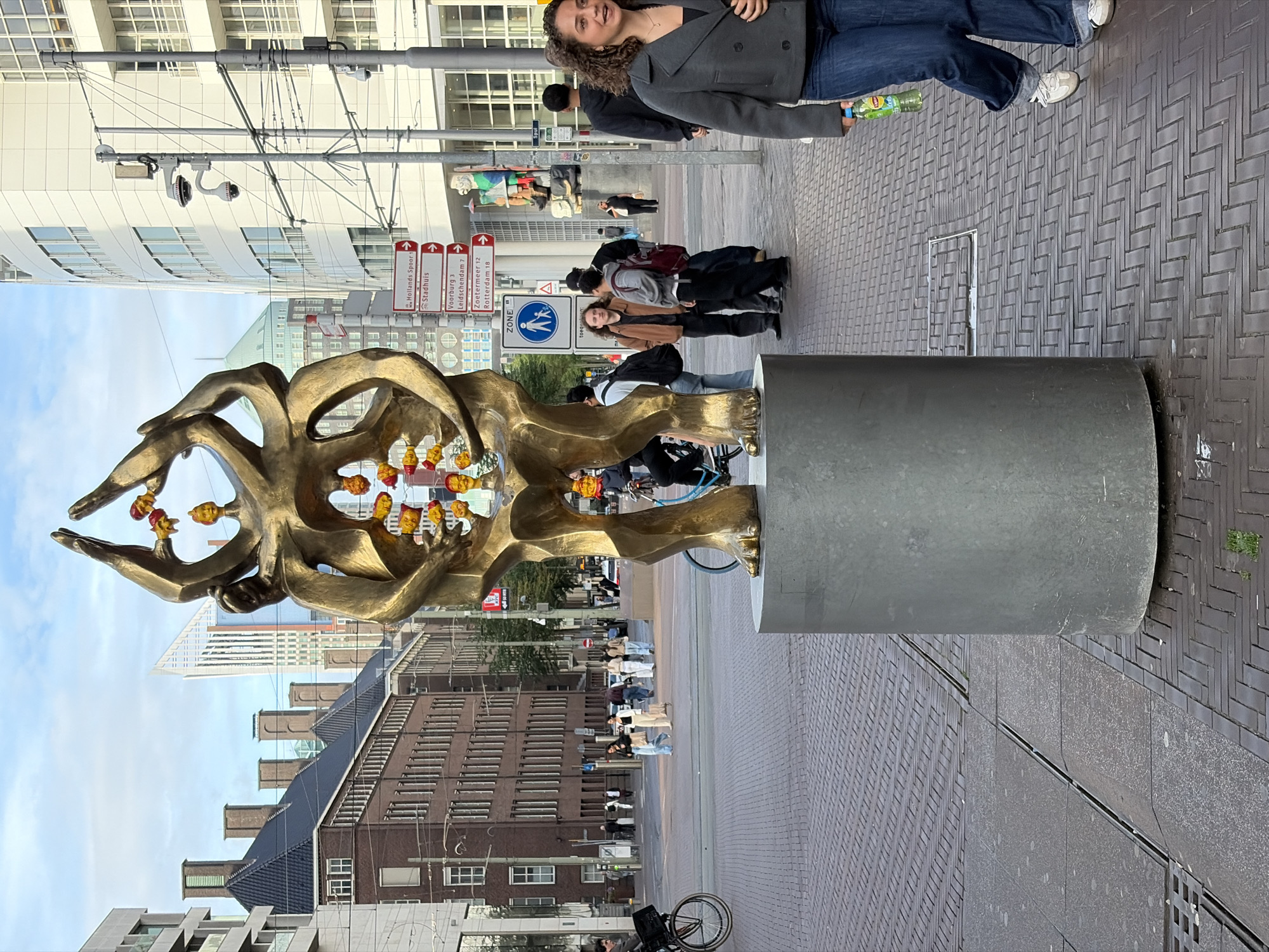 Person documents public art tour through The Hague city center