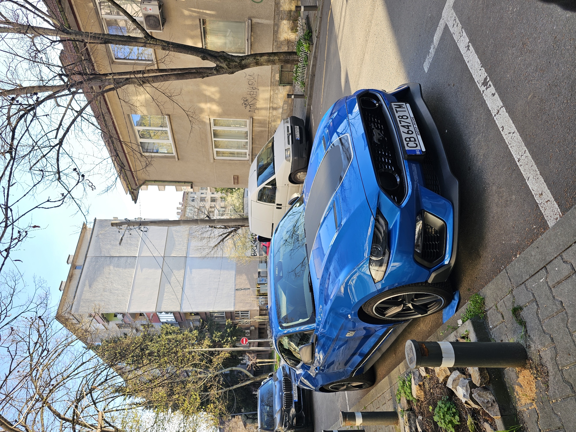 Blue Mustang spotted parked on Stara Zagora street