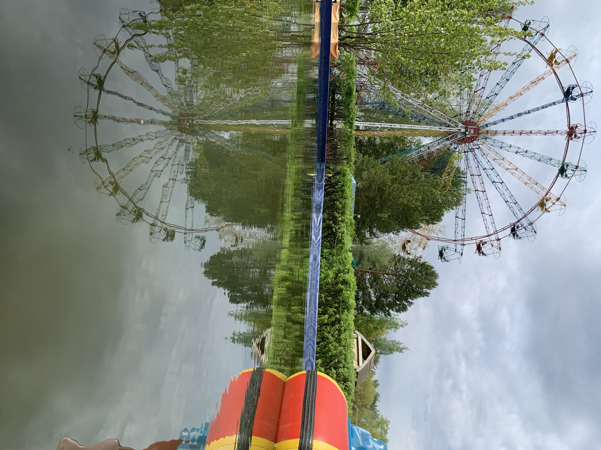 Visitors document leisure activities at Chaikovsky amusement park