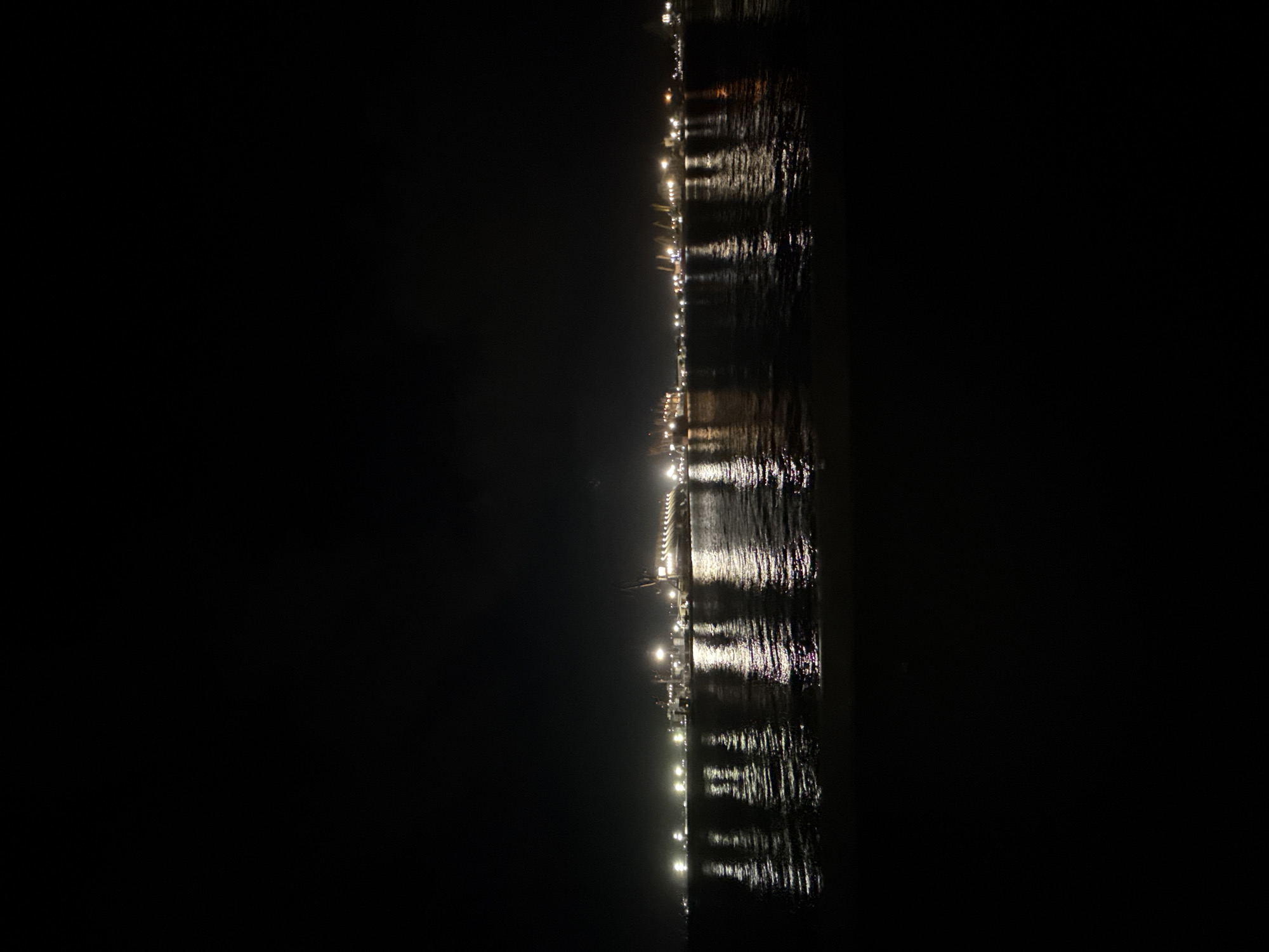 Nighttime waterfront walk documented in Burgas, Bulgaria port district