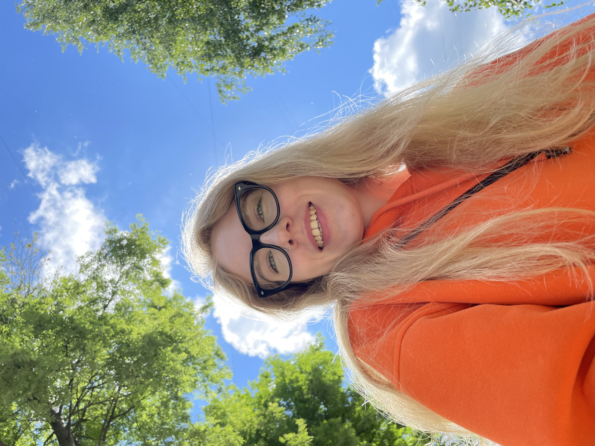 Woman photographed multiple times in Izhevsk, Russia morning