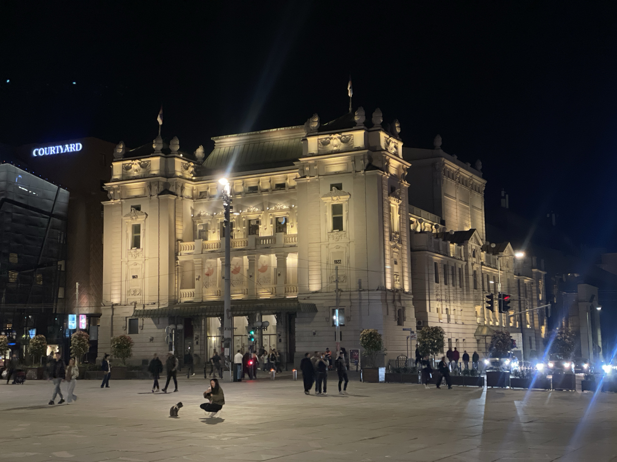 Belgrade's illuminated cultural landmarks captured at night