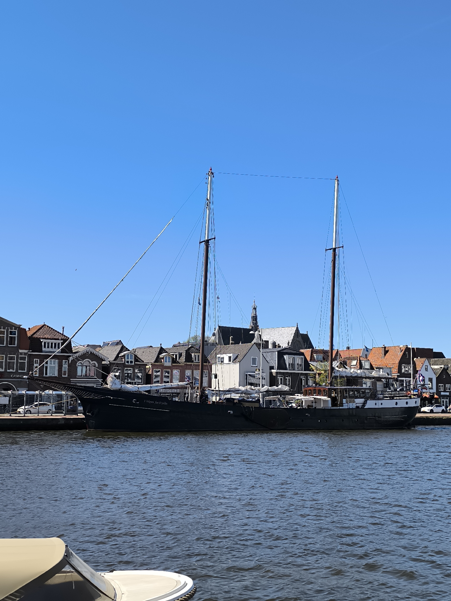 Traditional sailing vessel spotted moored in Alkmaar waterfront