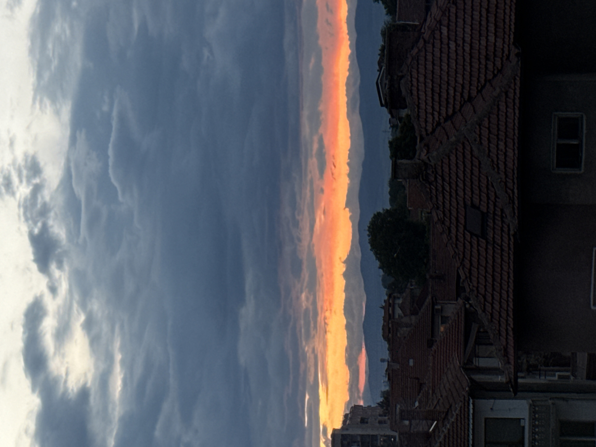 Sunset cityscape captured in Pazardzhik, Bulgaria