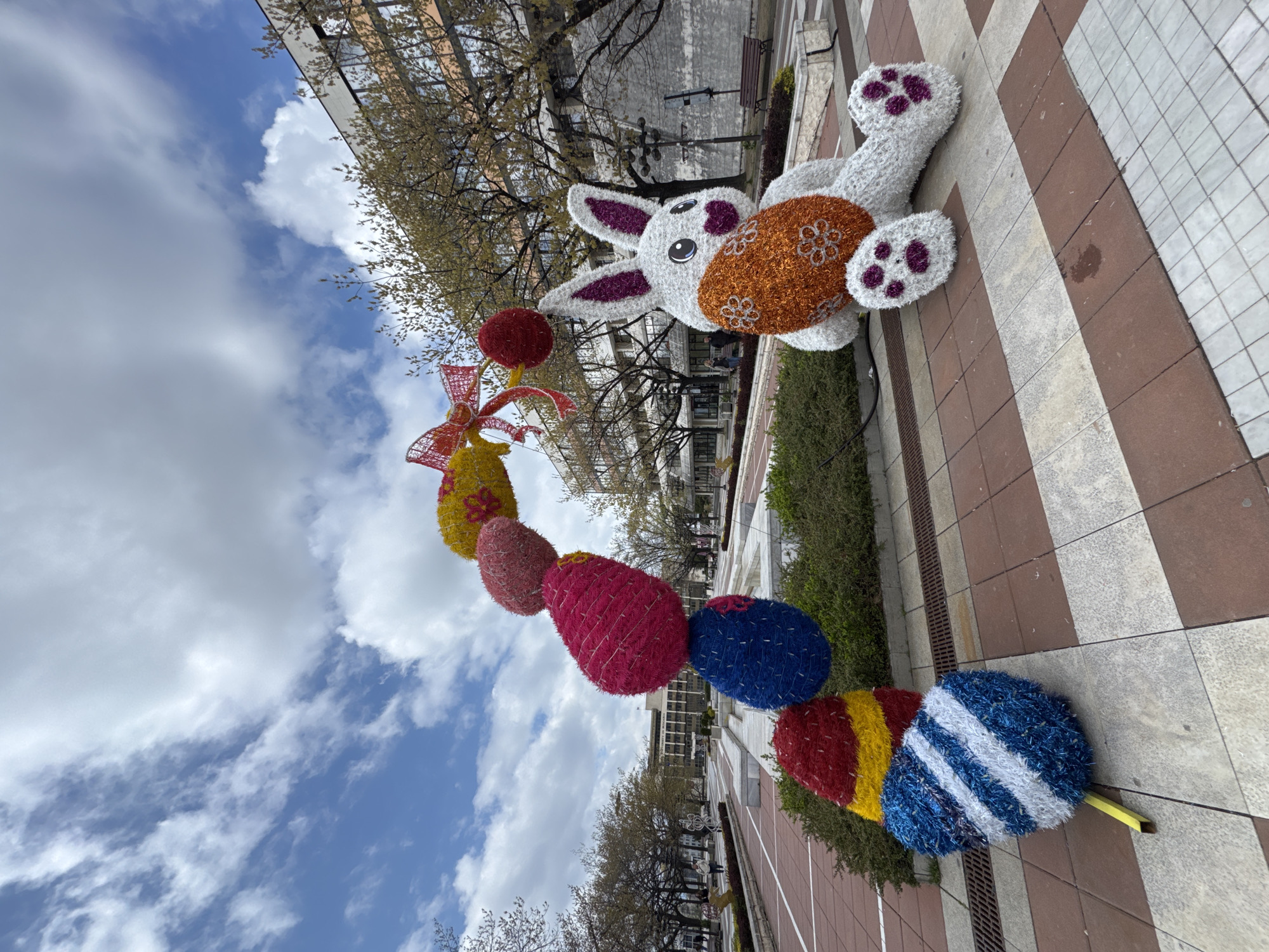 Easter bunny display spotted in Blagoevgrad, Bulgaria