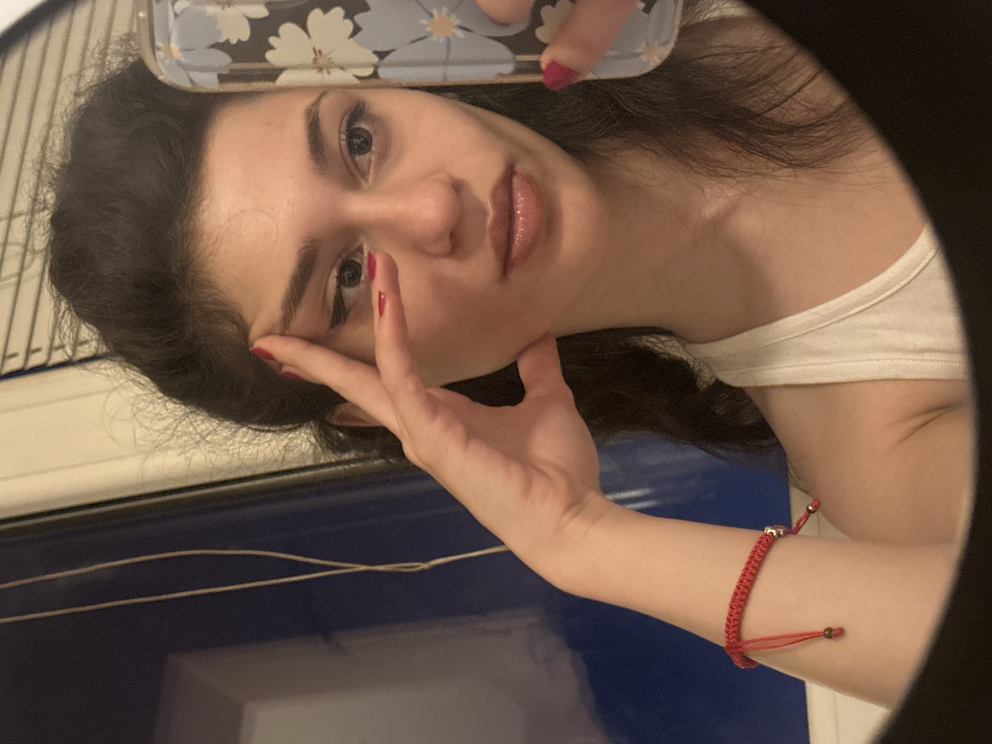 Woman Takes Multiple Mirror Selfies in Sofia Apartment